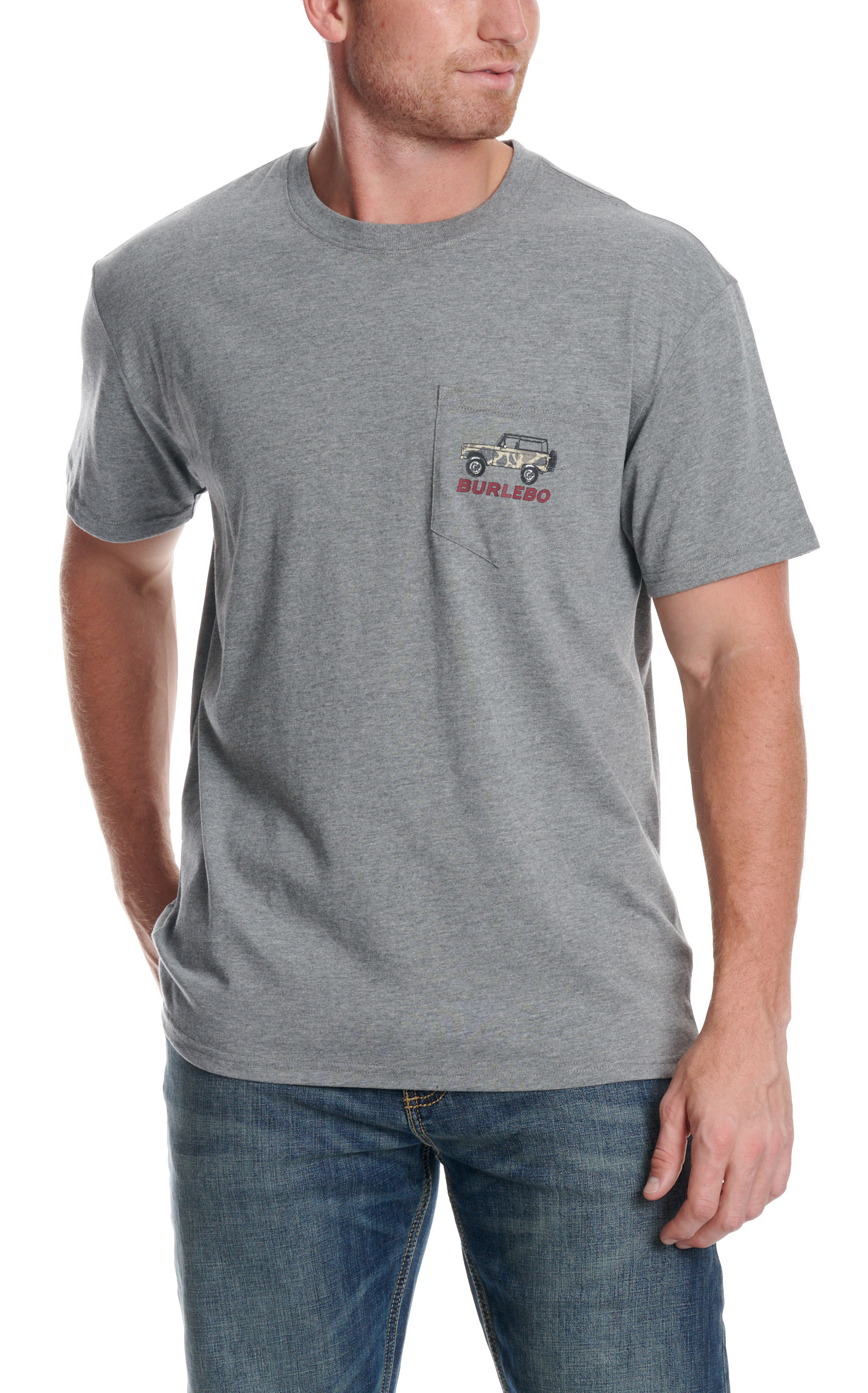 Burlebo Men's Off Road Bronco Heather Gray Graphic T-Shirt - Image 1