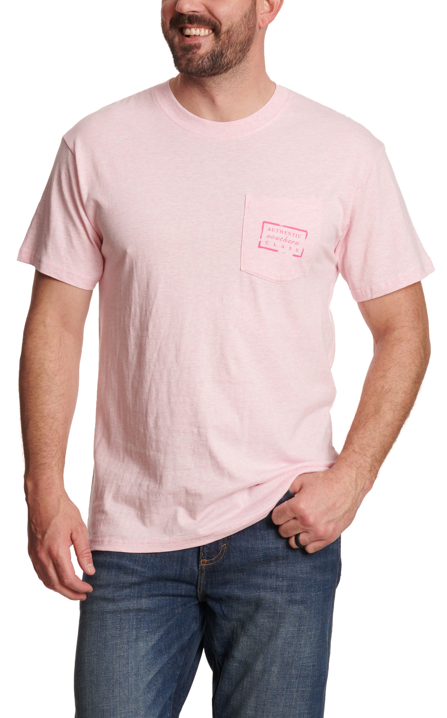 Southern Marsh Collection Men's Authentic Pink Graphic T-Shirt - Image 1