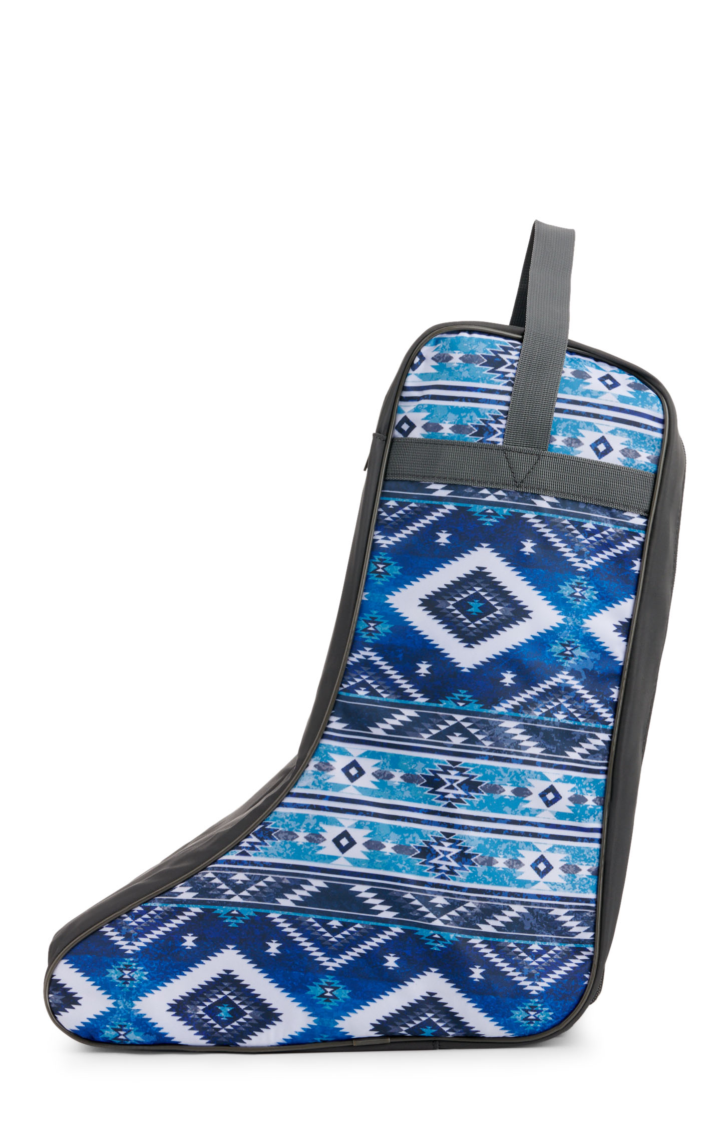 M & F  Western Shades of Blue & Gray Aztec Print Boot Bag - Image 3