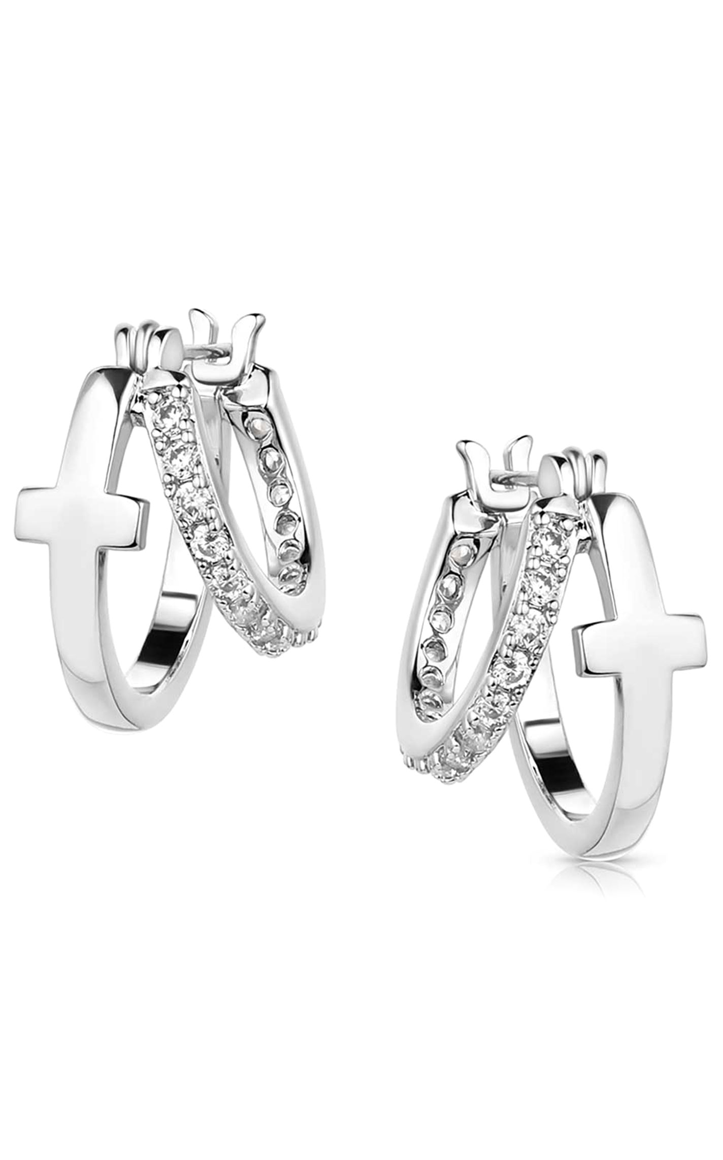 Montana Silversmiths Silver Wrapped in Faith Hoop Earrings - Image 1
