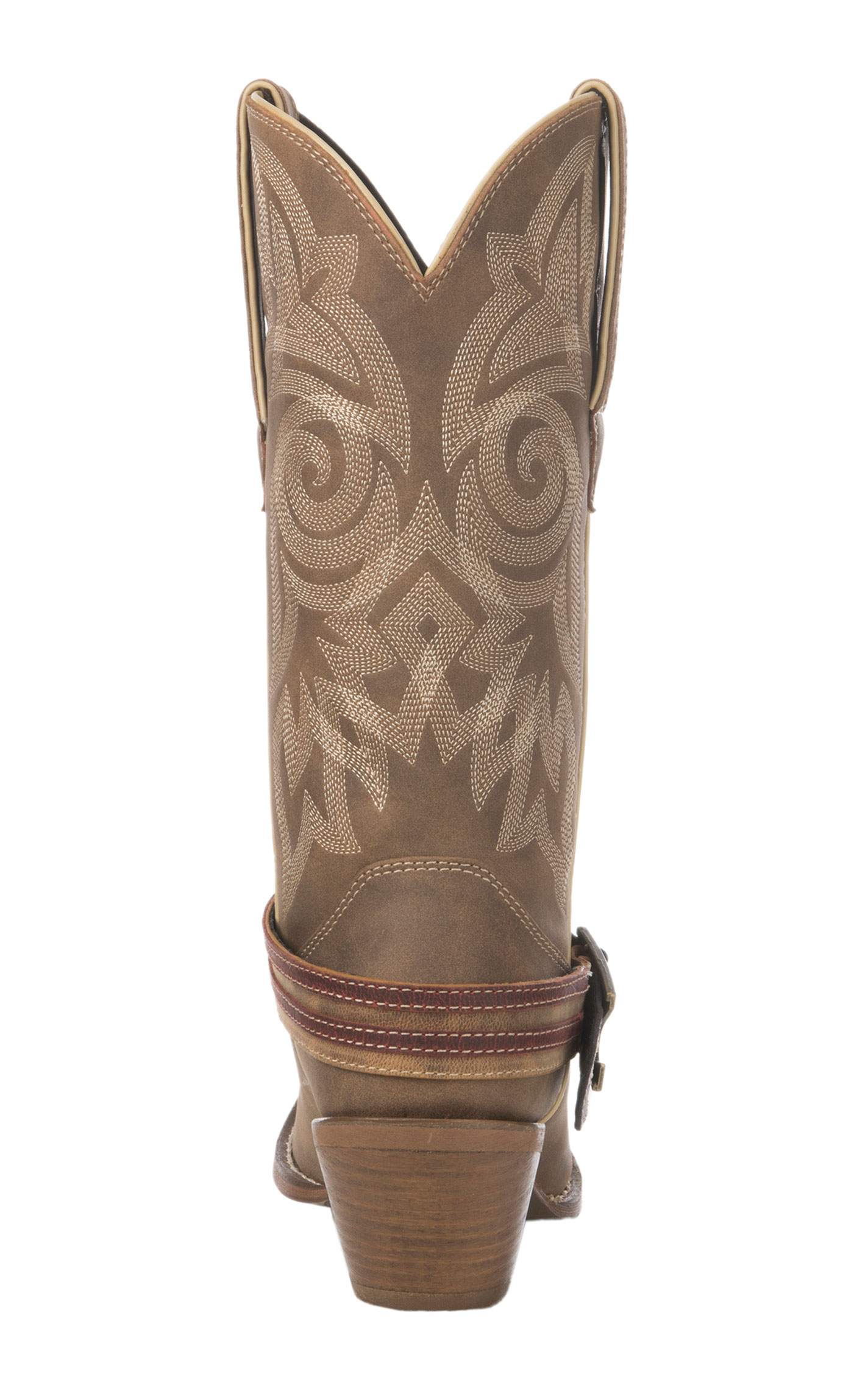 Crush by Durango Women's Brown Khaki Flag Accessory Snip Toe Cowboy Boot - Image 1