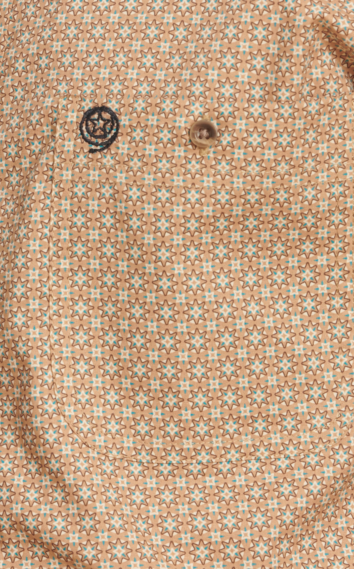 Wrangler Men's George Strait Collection Khaki Geo Print Western Shirt - Image 1