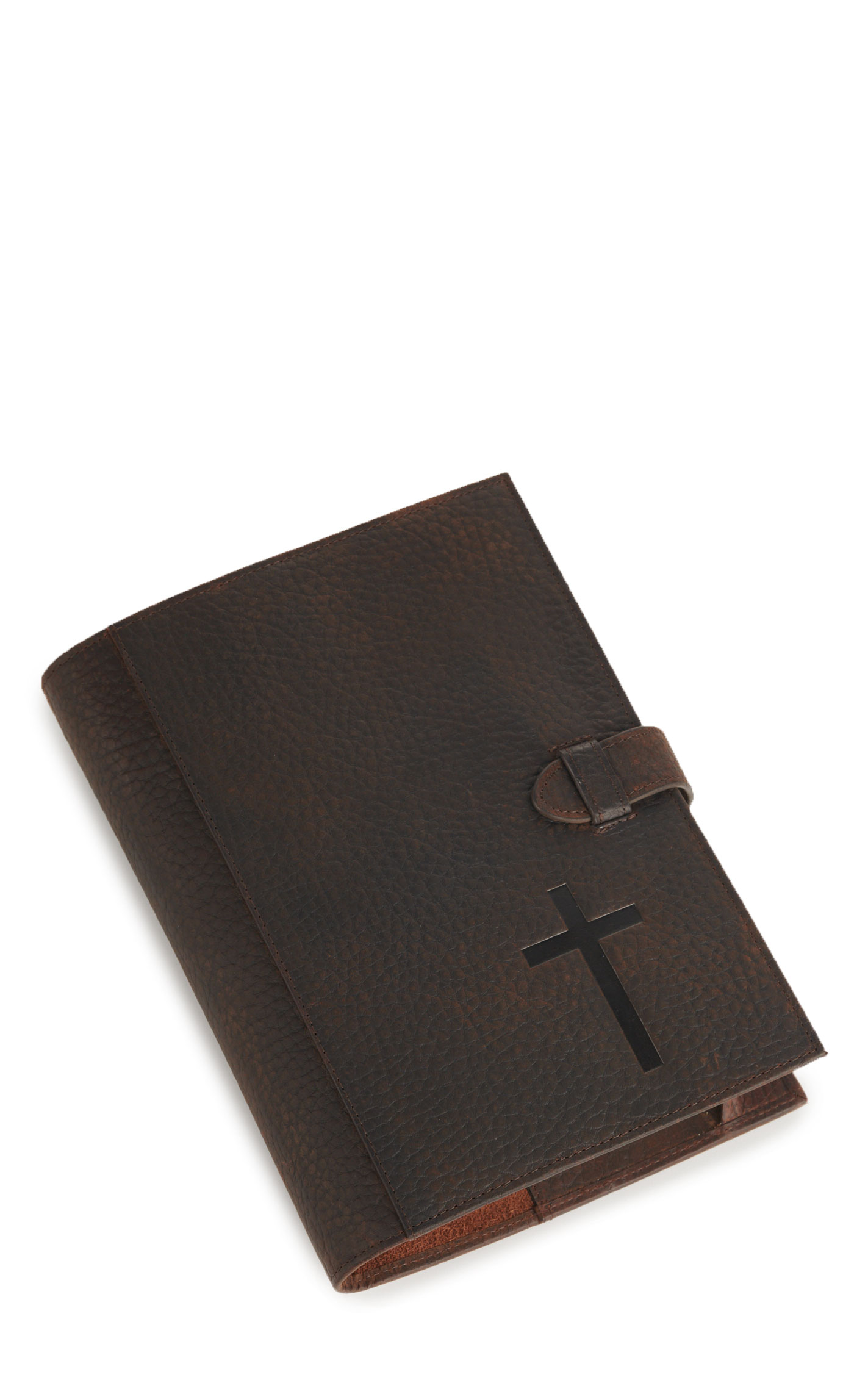 Nocona Dark Brown Leather with Cross Bible Cover - Image 2