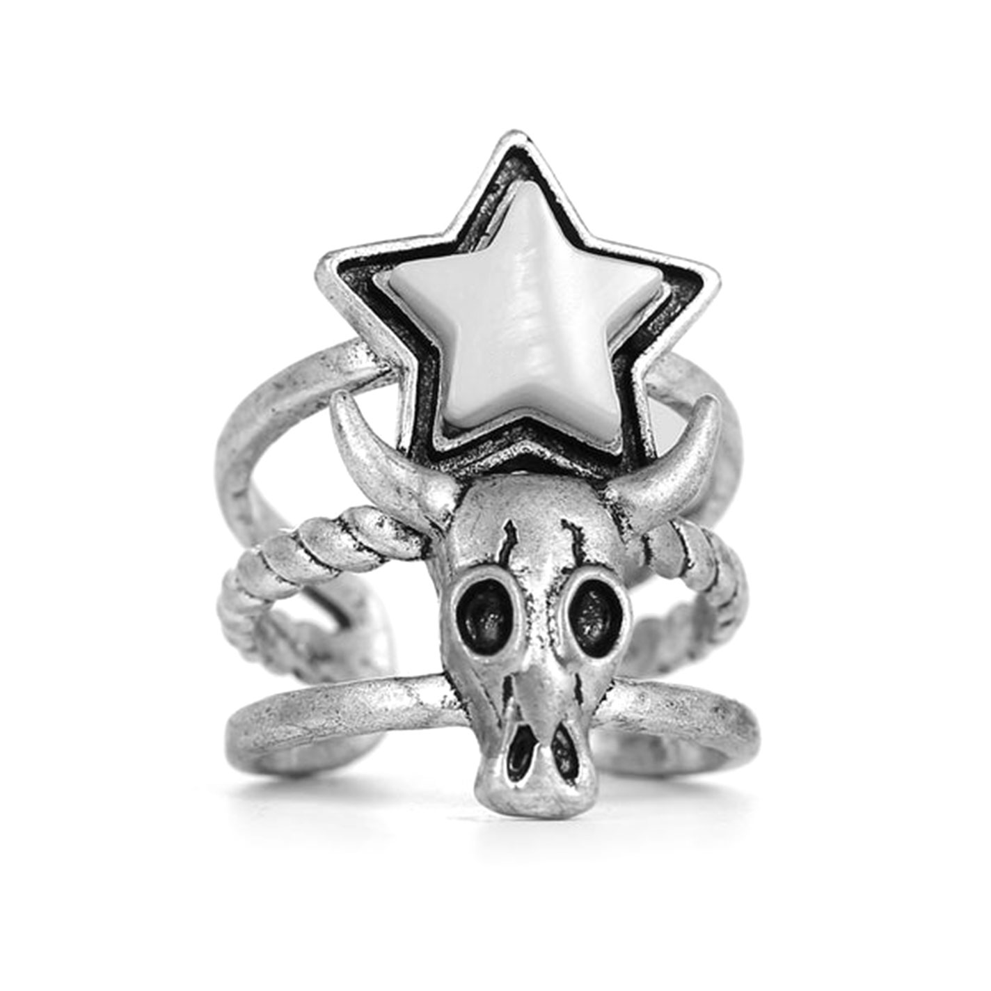 Cowgirl Confetti Silver & Pearl Star Light Ring - Image 1