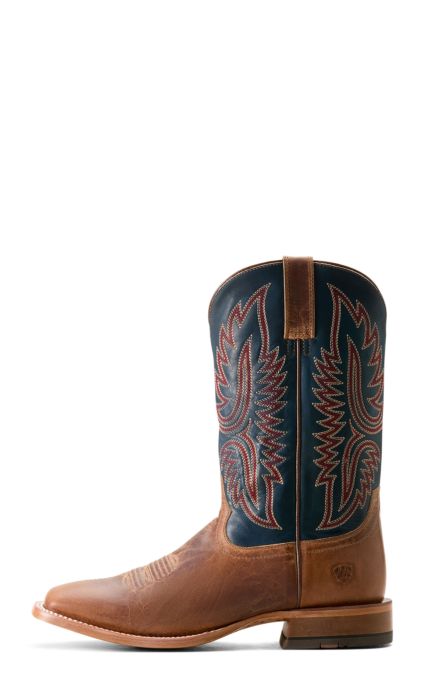 Ariat Men's Tanglewood Bone and Blue Wide Square Toe Cowboy Boots - Image 1