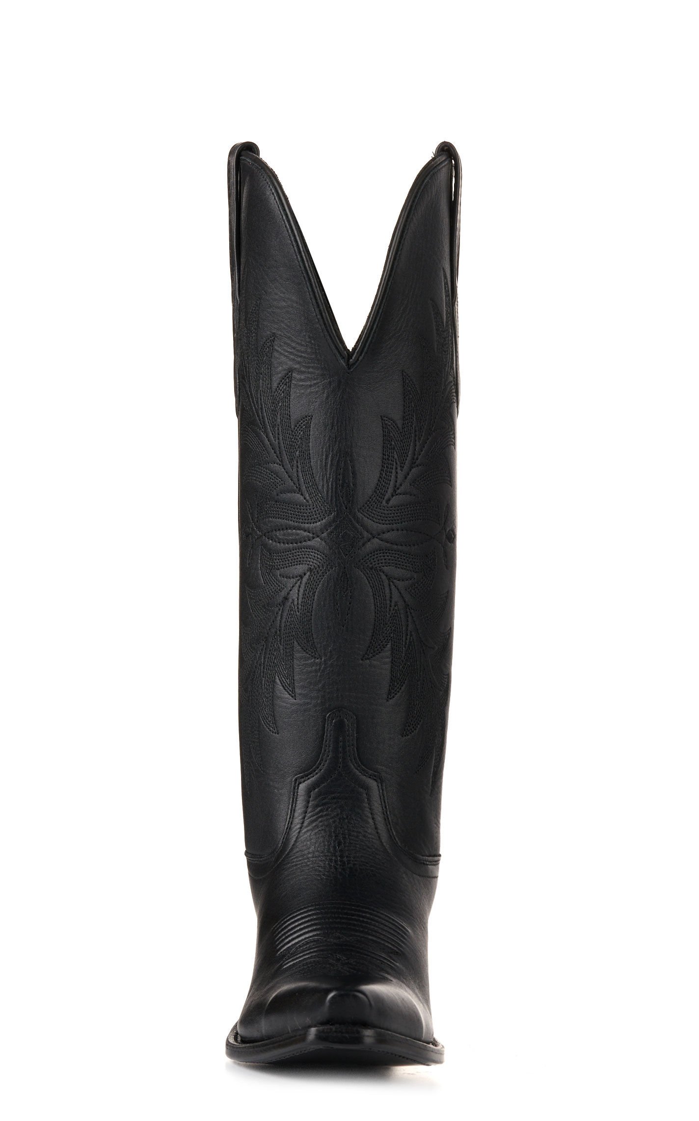 Old West Women's Black Snip Toe Tall Cowboy Boots - Image 1
