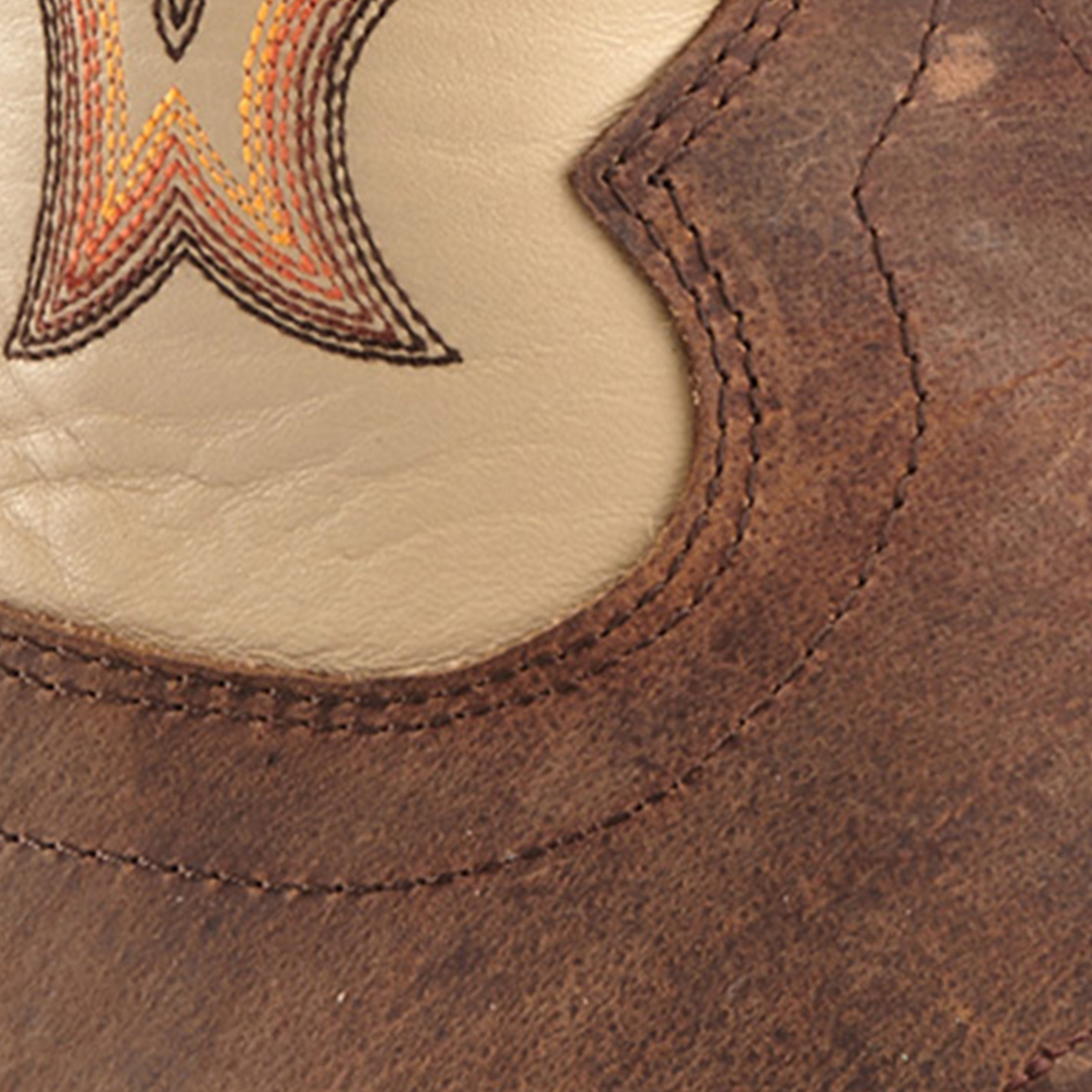 R. Watson Men's Distressed Chestnut and Ivory Bone Square Toe Work Boots - Image 1