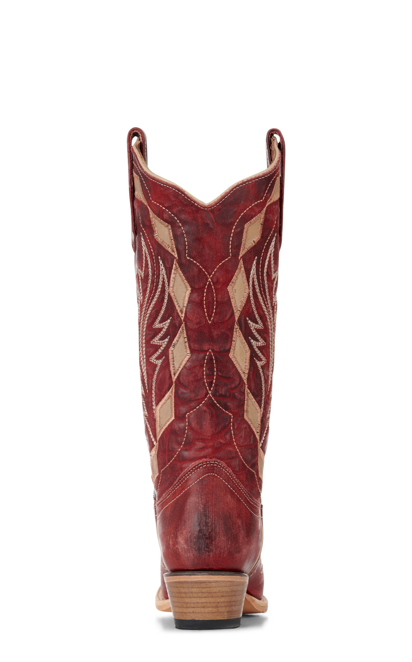 Circle G By Corral Women's Red & Sand Laser Stitched Snip Toe Cowboy Boots - Image 1