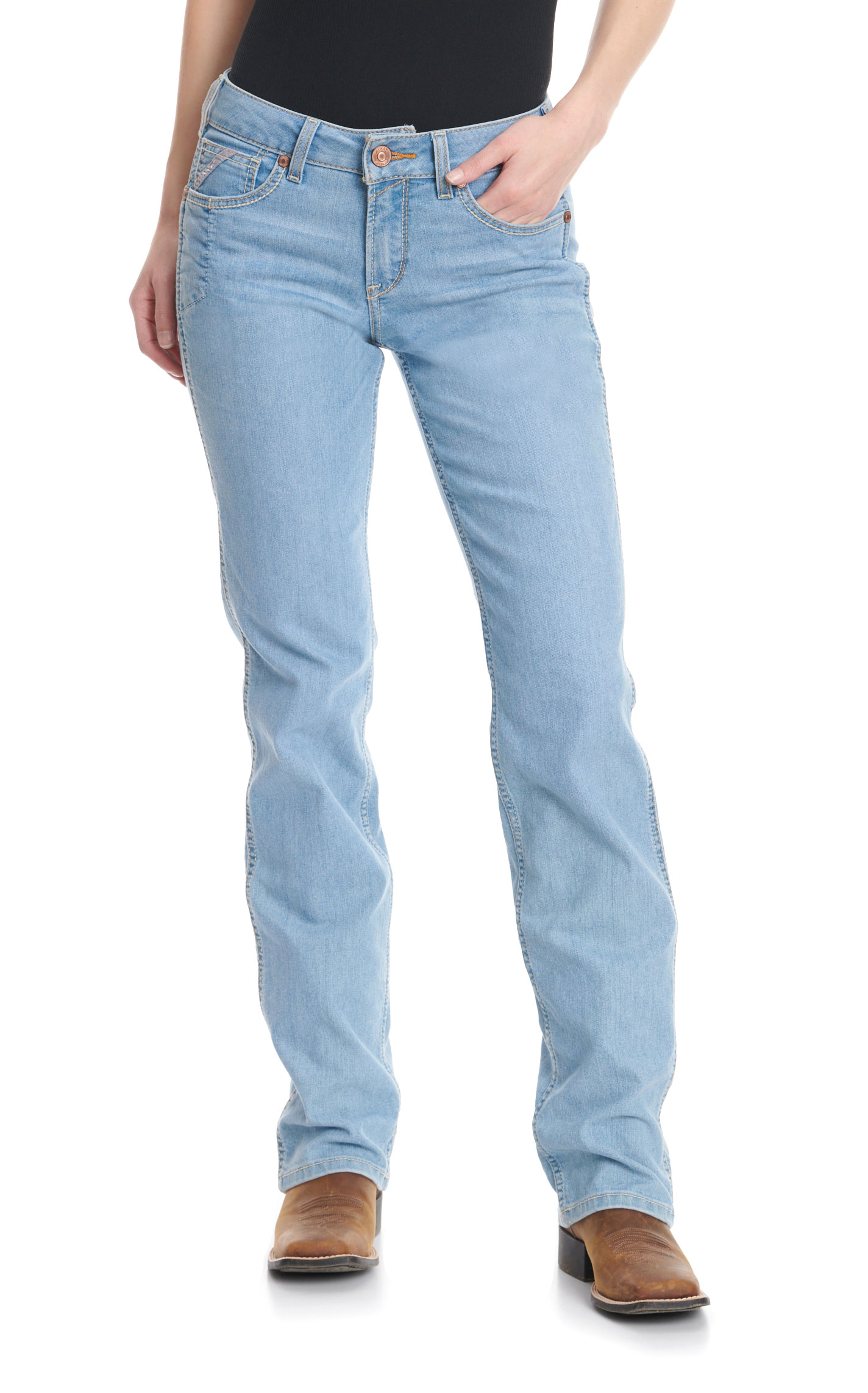 Ariat Rebar Women's DuraStretch Riveter Coldwater Light Wash Perfect Rise Straight Leg Work Jeans  - Image 1