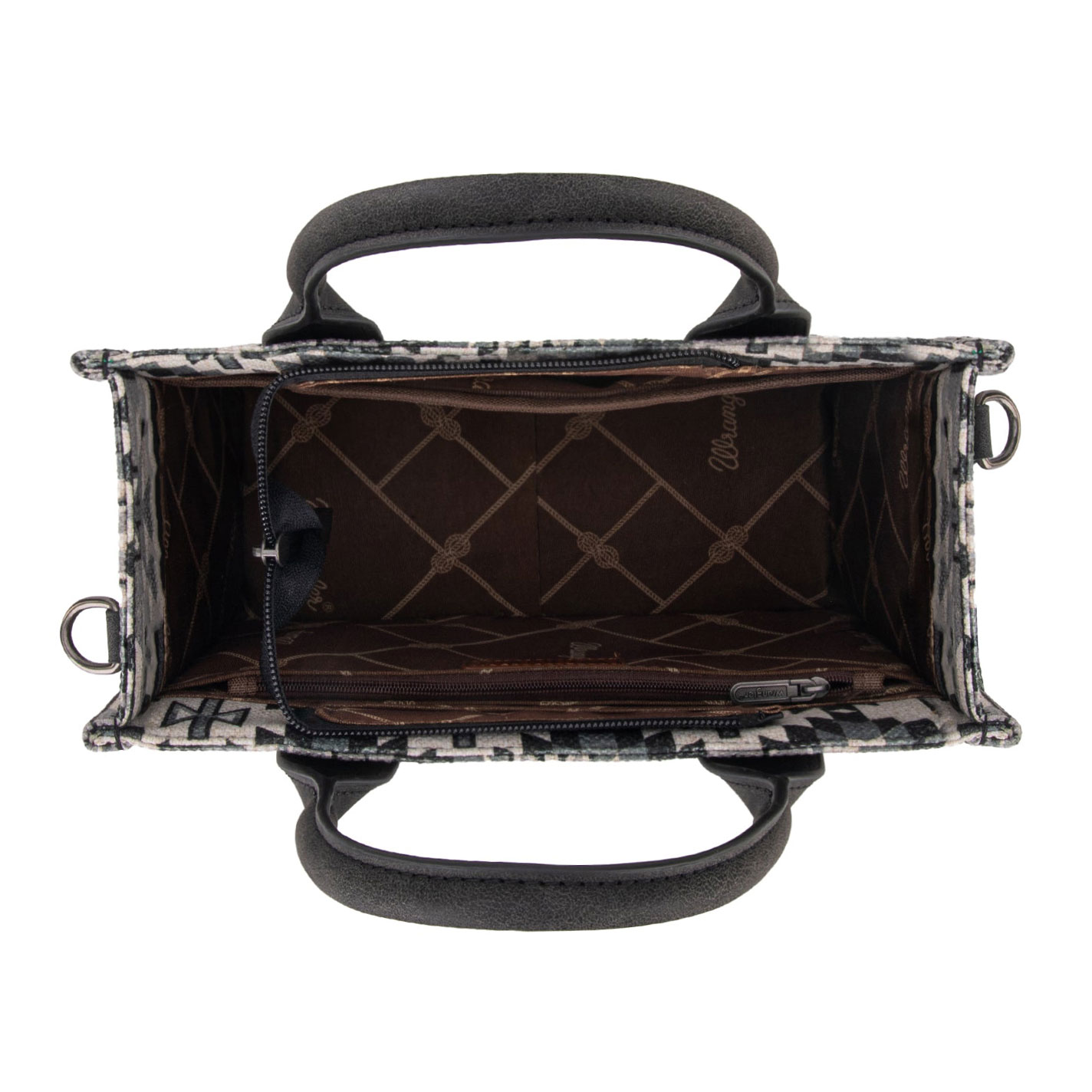 Wrangler Women's Black & Gray Aztec Print Crossbody Tote Bag - Image 1