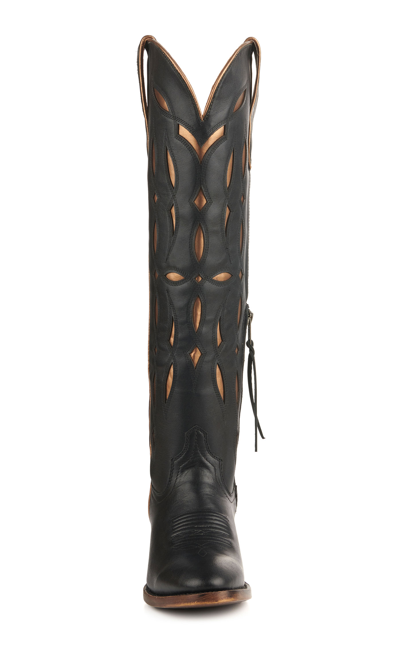 Ariat Women's Saylor Black with Gold Inlay StretchFit R-Toe Cowboy Boots - Image 1