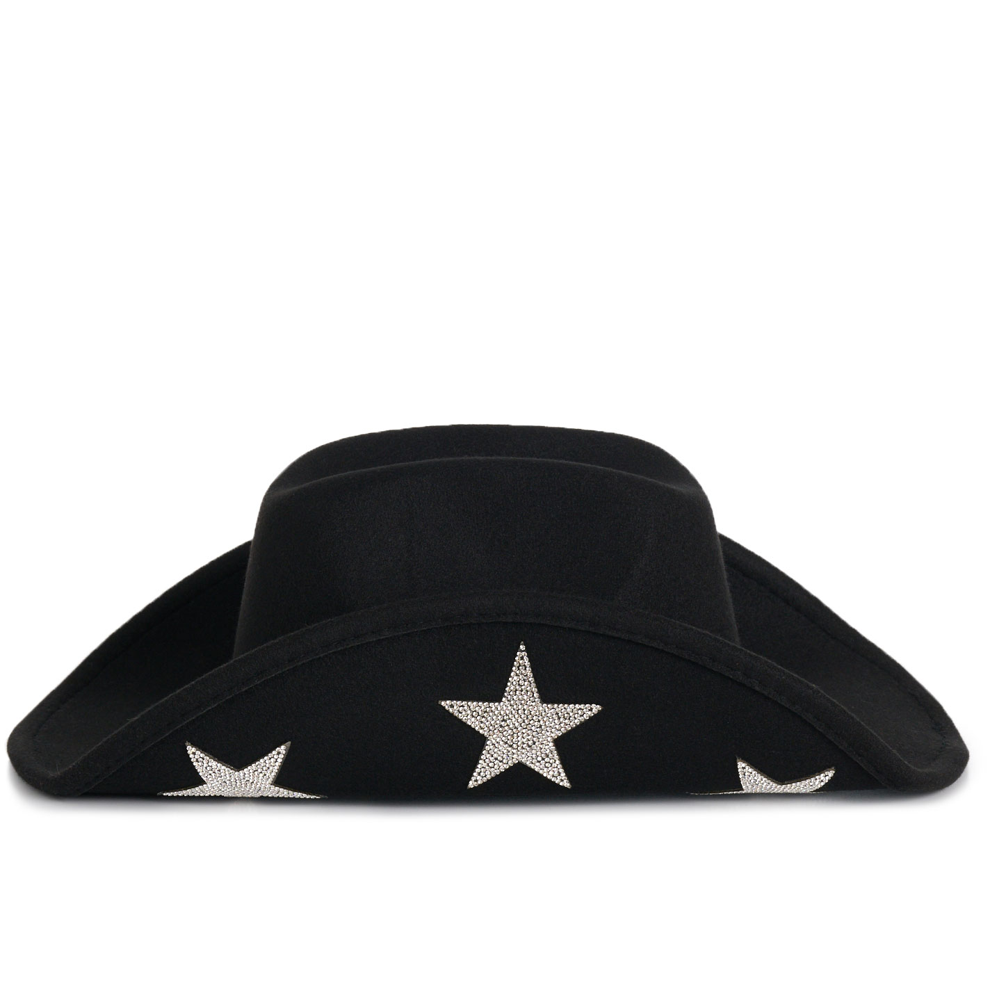 Girlie Girl Originals Women's Black Bling & Stars Wool Cowboy Hat - Image 1