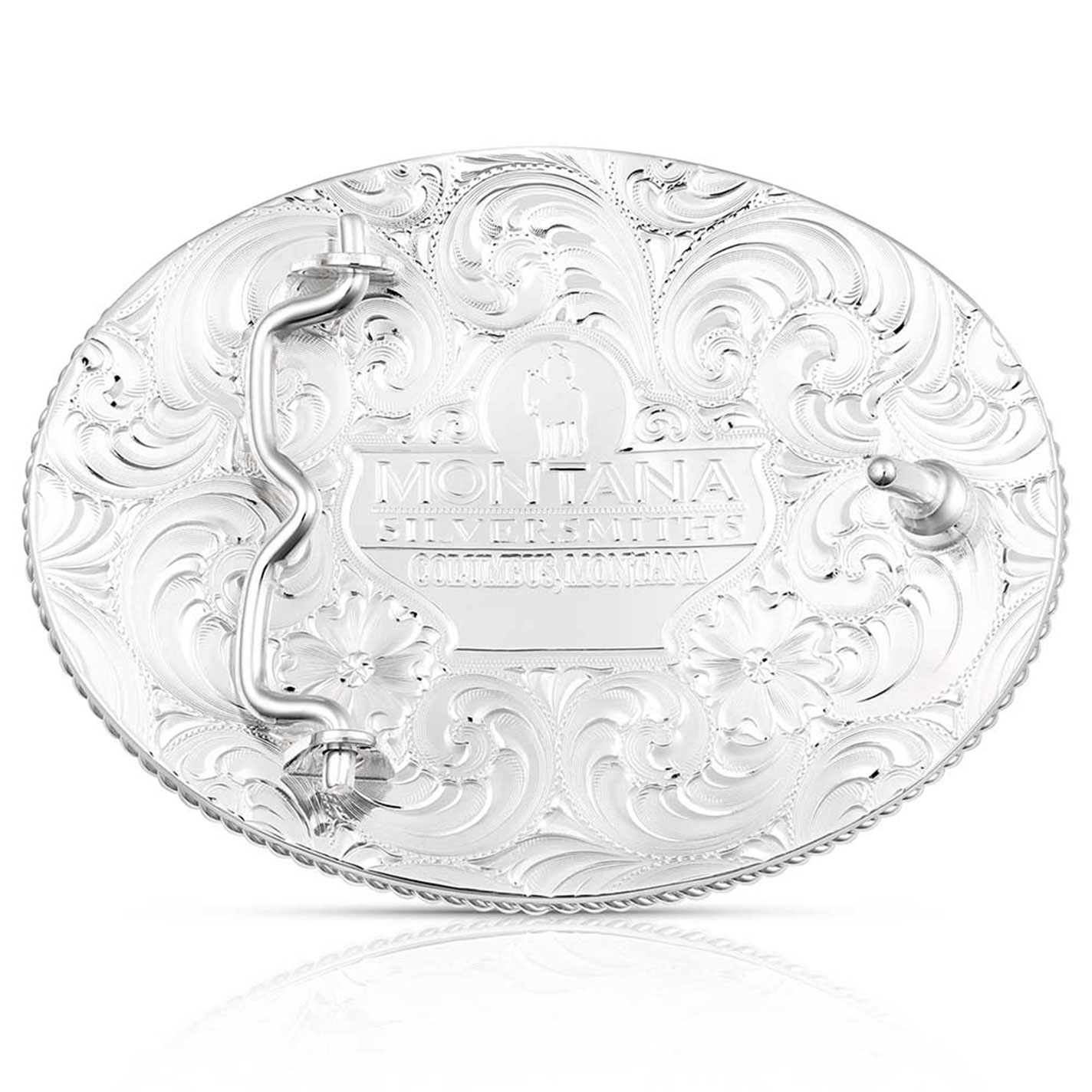 Montana Silversmiths Silver & Gold Kneeling Cowboy Belt Buckle - Image 1