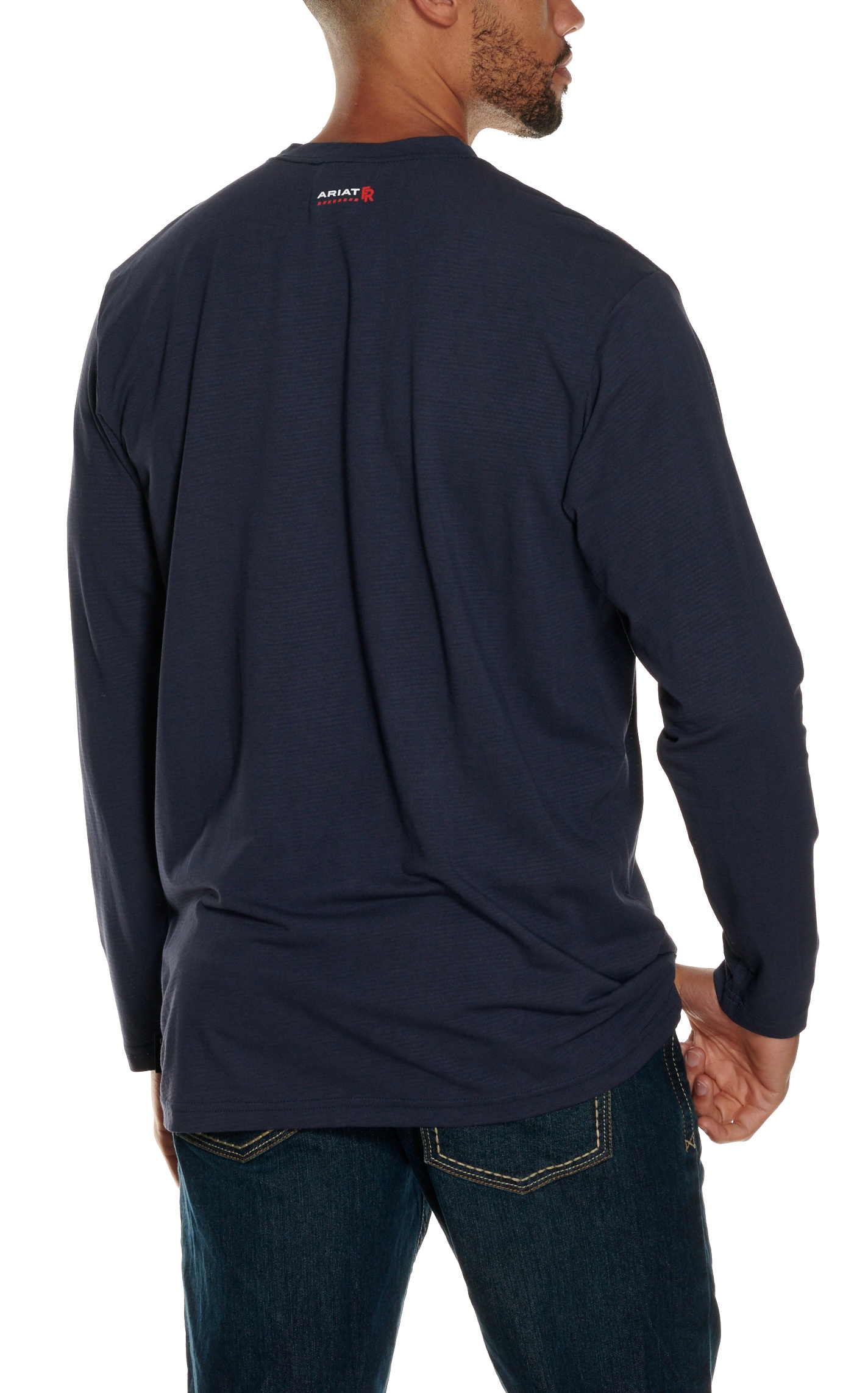 Ariat Men's Base Layer Navy FR Long Sleeve T-Shirt - Image 1