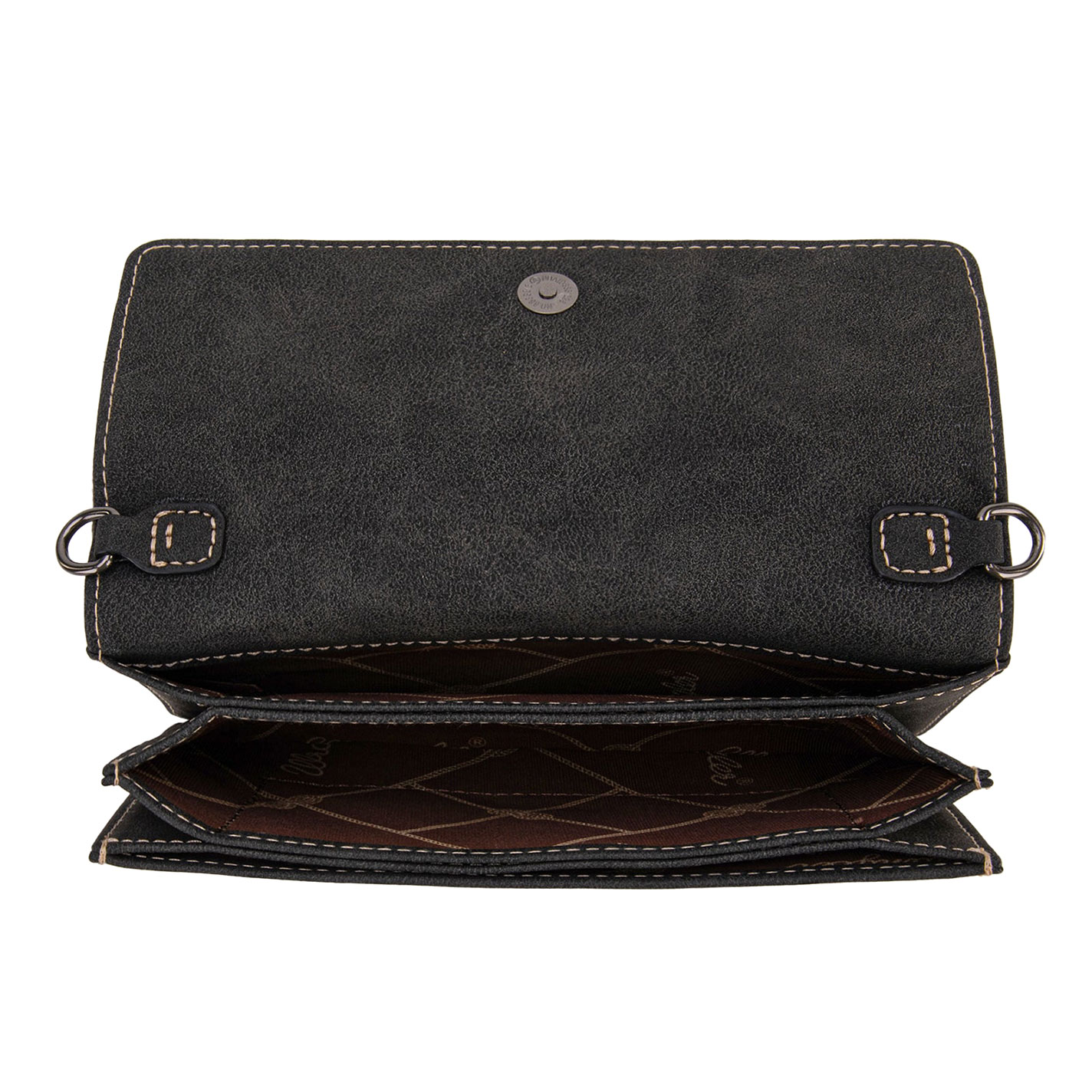 Wrangler Black & White Hair on Hide Mini-Crossbody Bag - Image 1