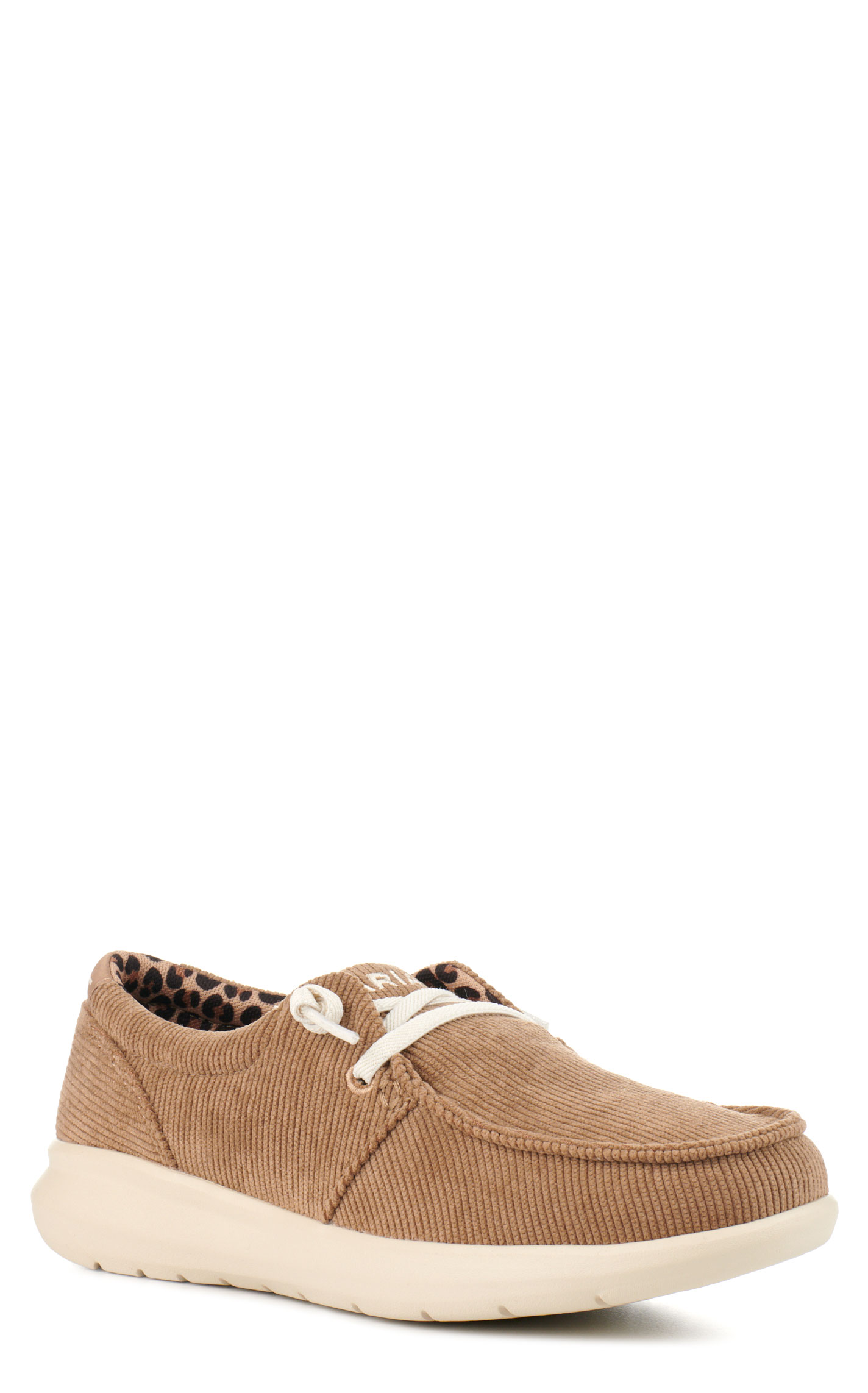 Ariat Women’s Tan Hilo Corduroy Moc Toe Casual Shoes - Image 1