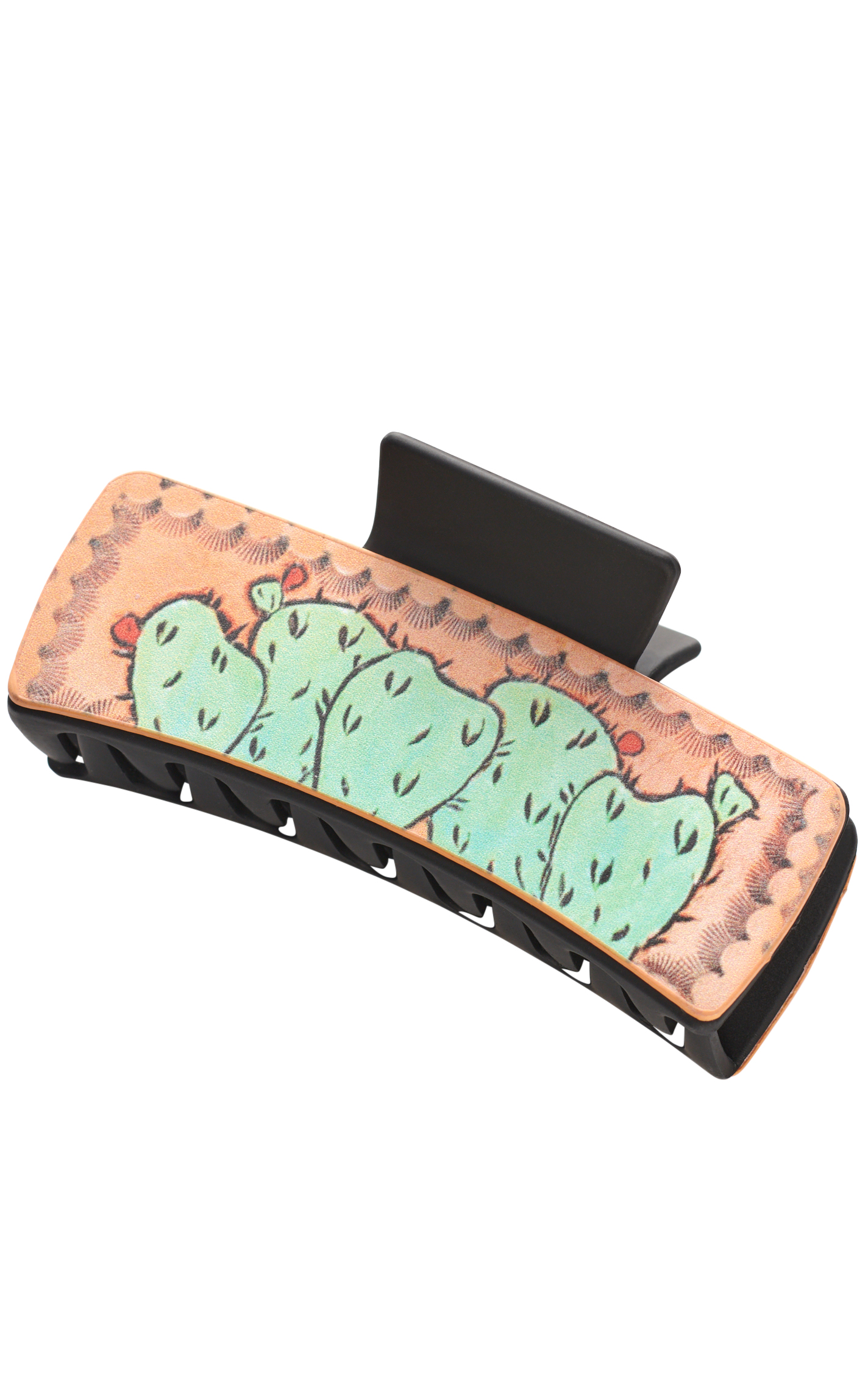 806 by Pink Panache Prickly Pear Print Claw Hair Clip - Image 1