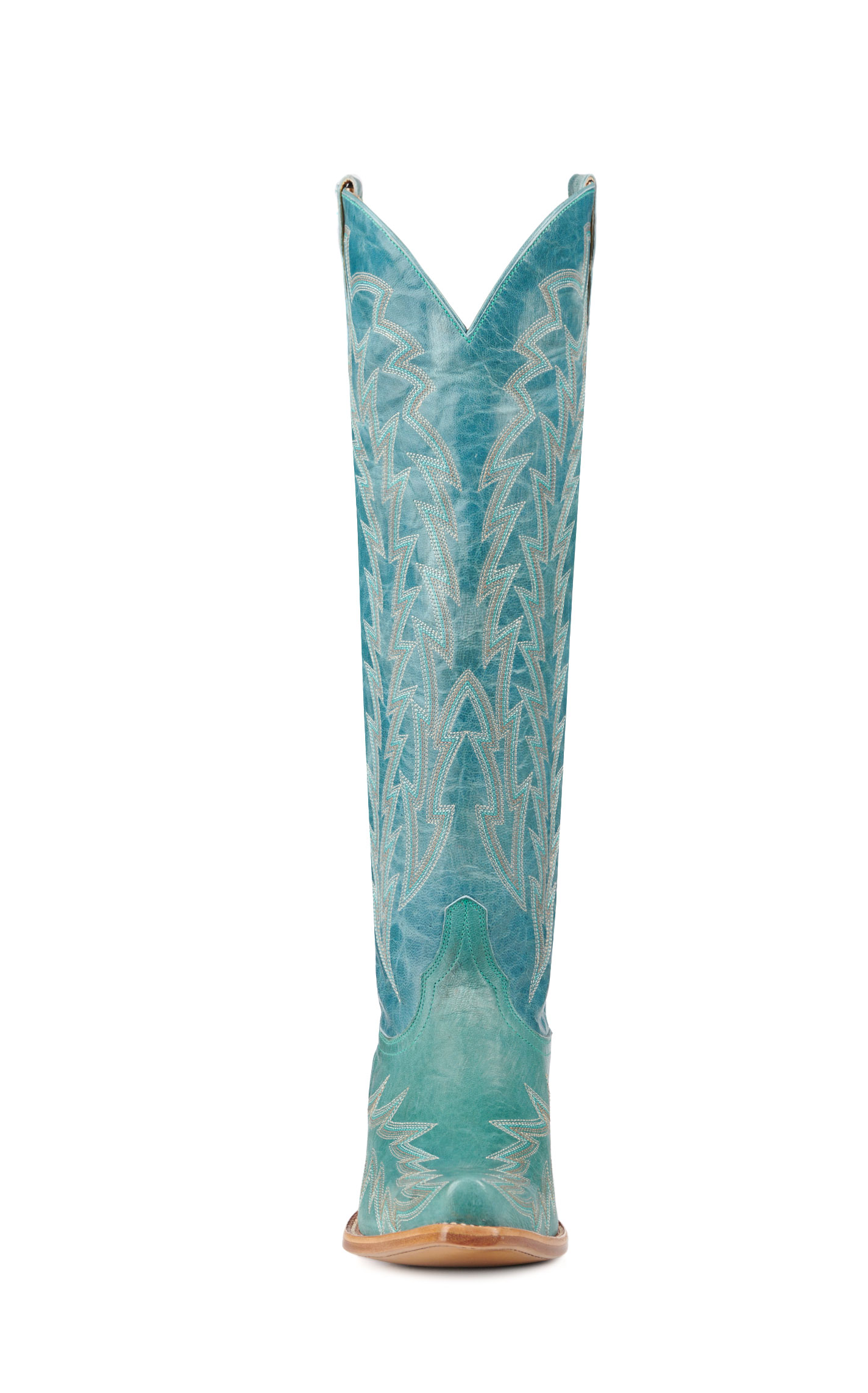 JRC & Sons Women’s Nancy Turquoise Snip Toe Tall Cowboy Boots - Image 1