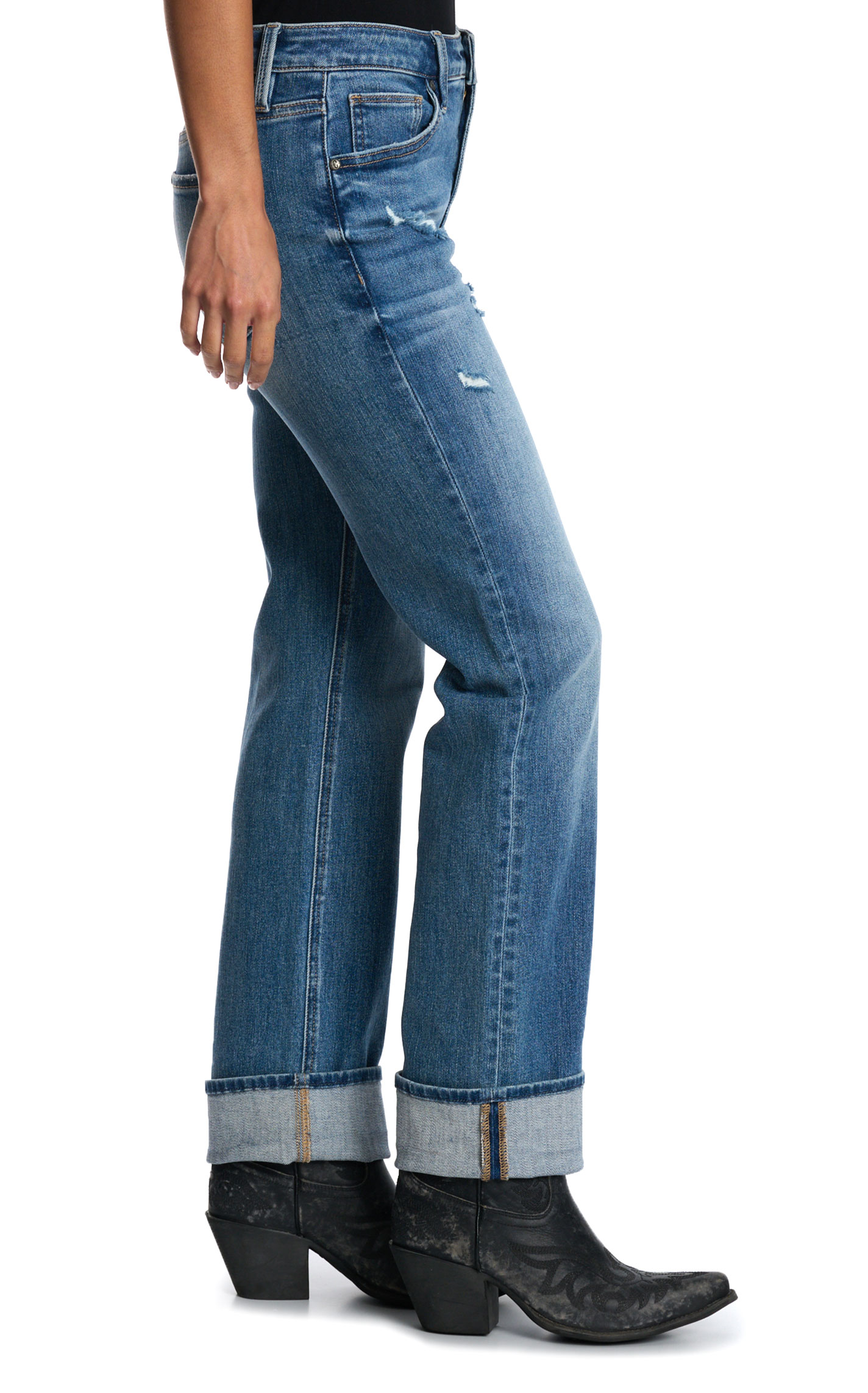 Rockin' C Women's Medium Wash Slim Straight Leg Jeans - Image 1