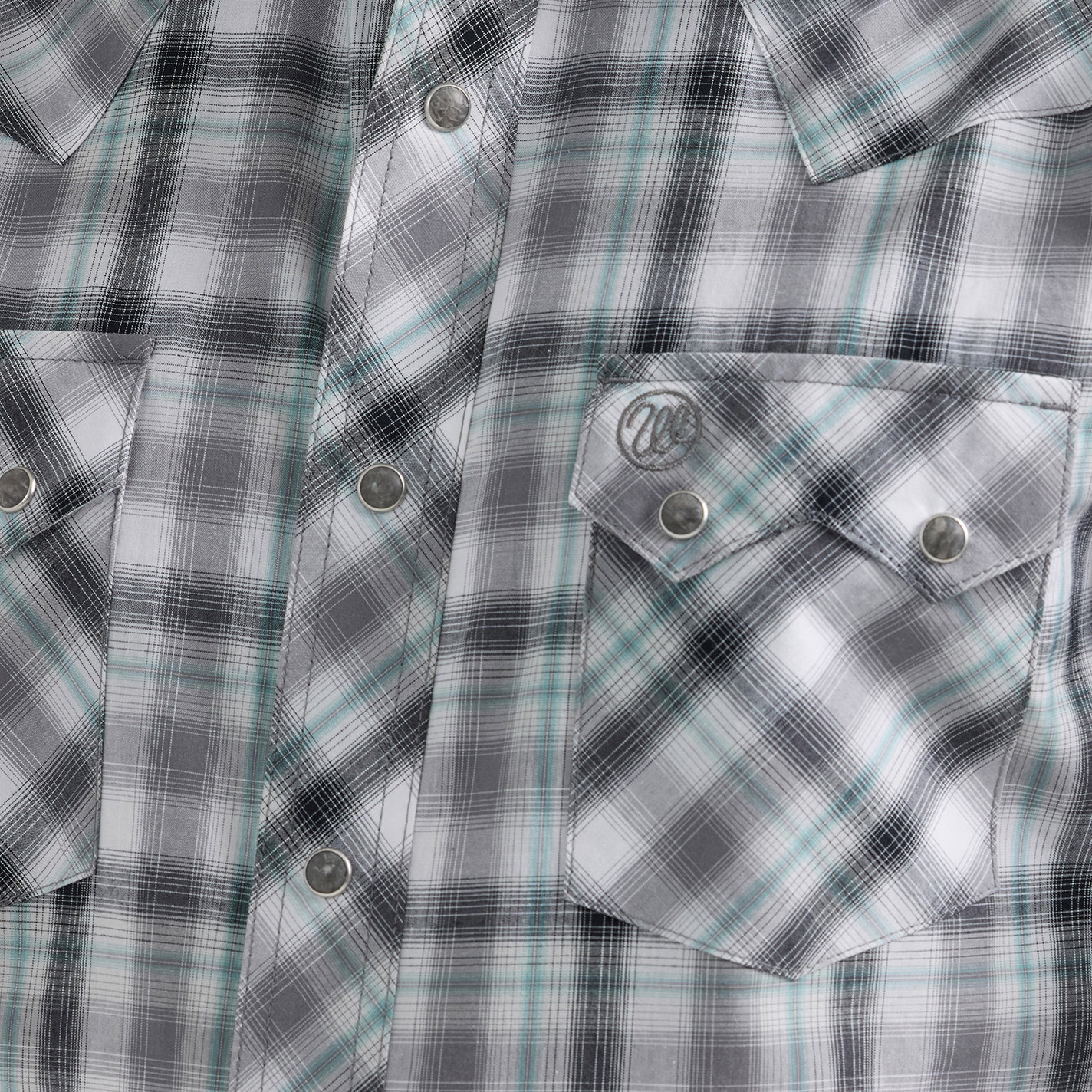 Wrangler Retro Men's Black & Gray Plaid Western Shirt - Image 1