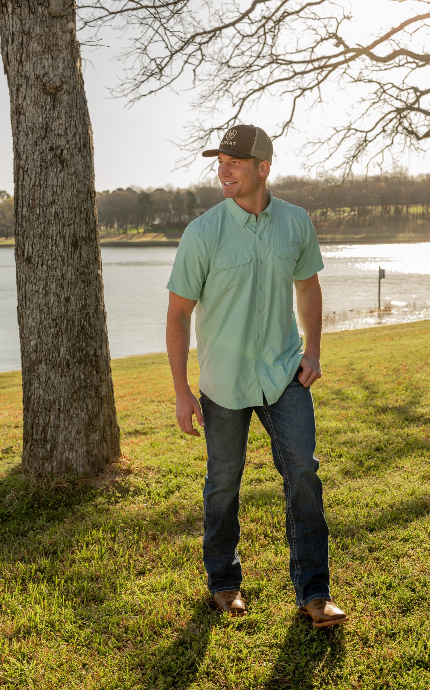 Ariat Men's VentTEK Outbound Soft Sage Shirt - Image 1