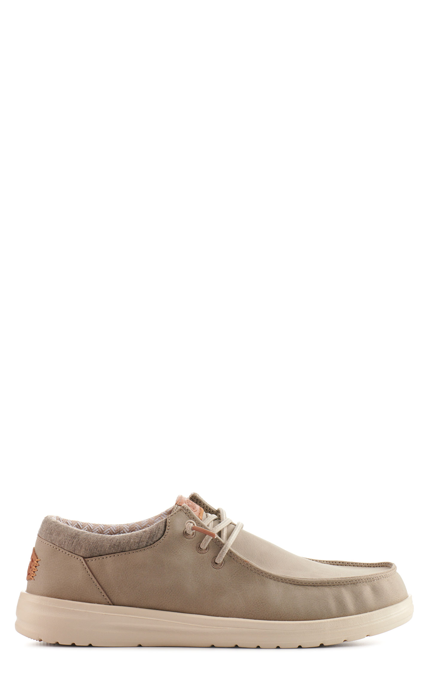 Hey Dude Men's Paul Taupe Faux Leather Moc Toe Casual Shoes - Image 1