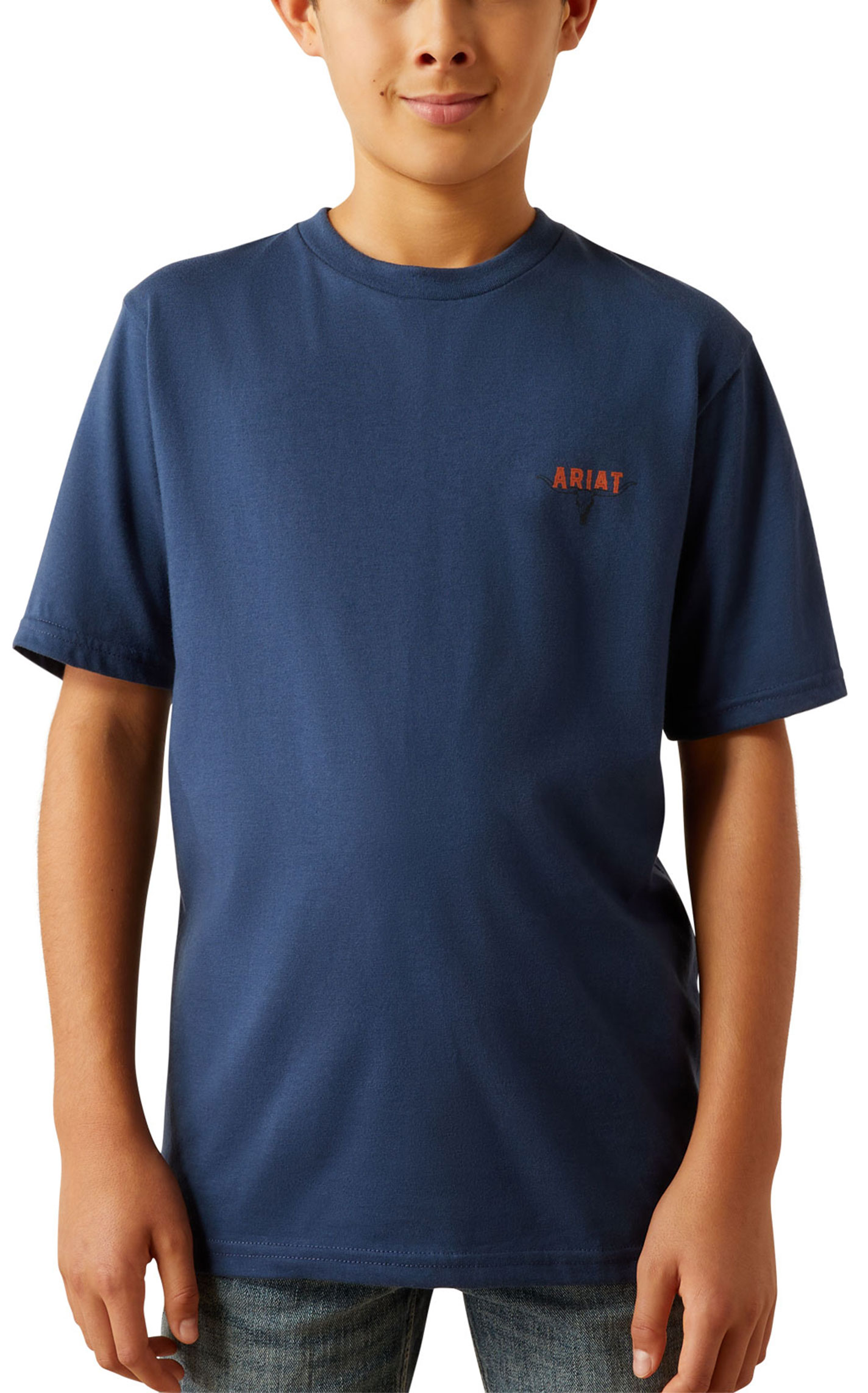 Ariat Boy's Dark Blue Ranch Tough Logo Graphic T-Shirt - Image 1