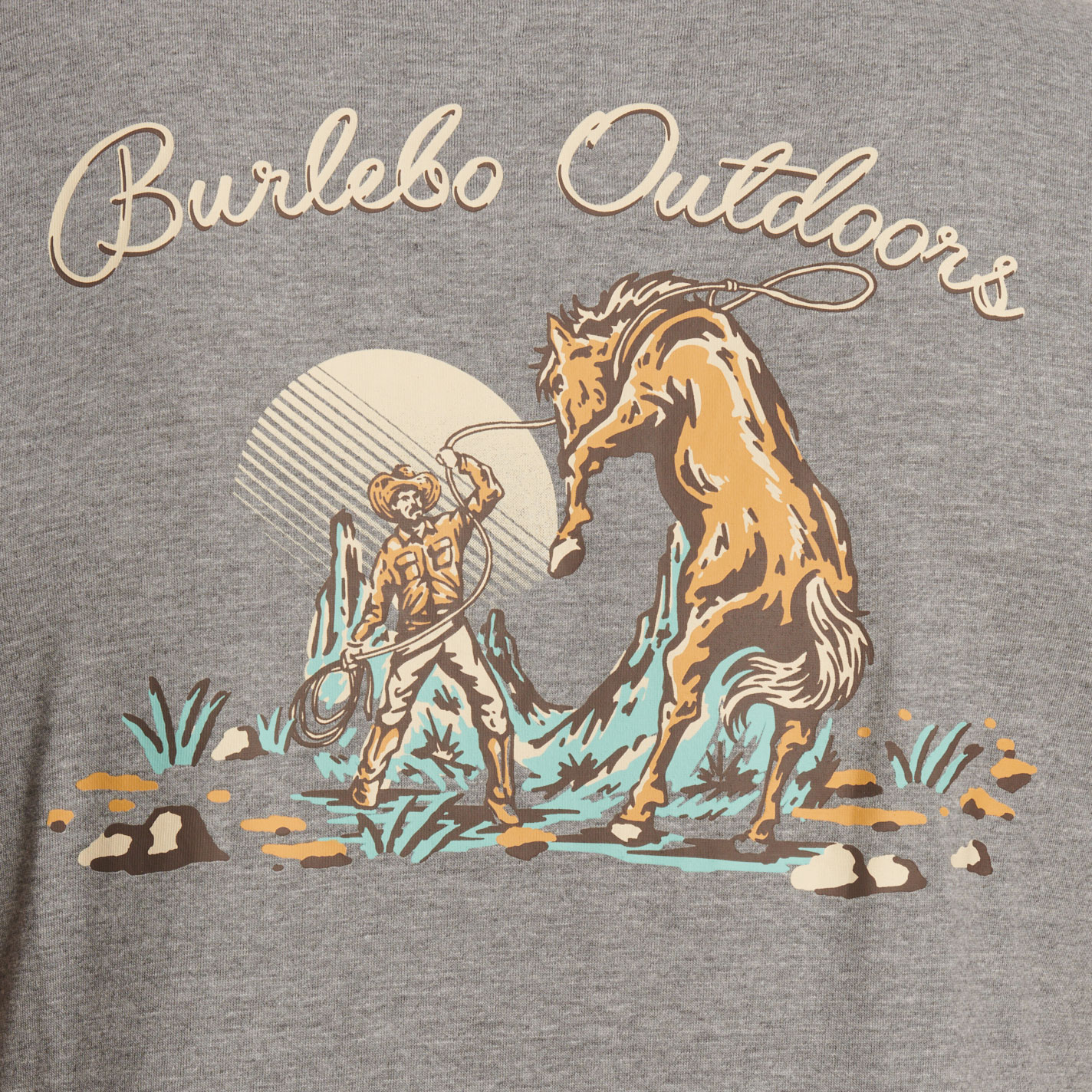 Burlebo Men's Cowboy Up  Heather Gray Graphic T-Shirt - Image 1