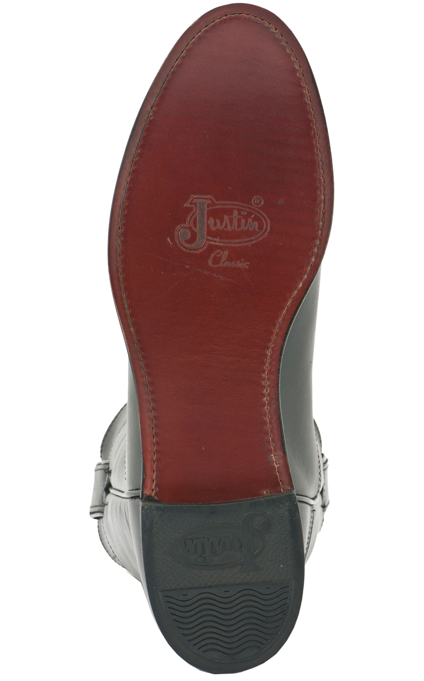 Justin Men's Black Kipskin Classic Leather Roper Boots - Image 1