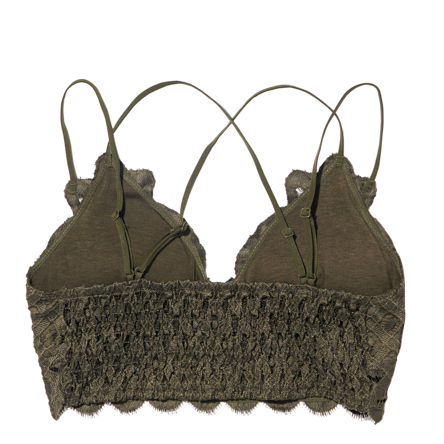Wishlist Women's Olive Battenberg Lace Double Strap Bralette - Image 1