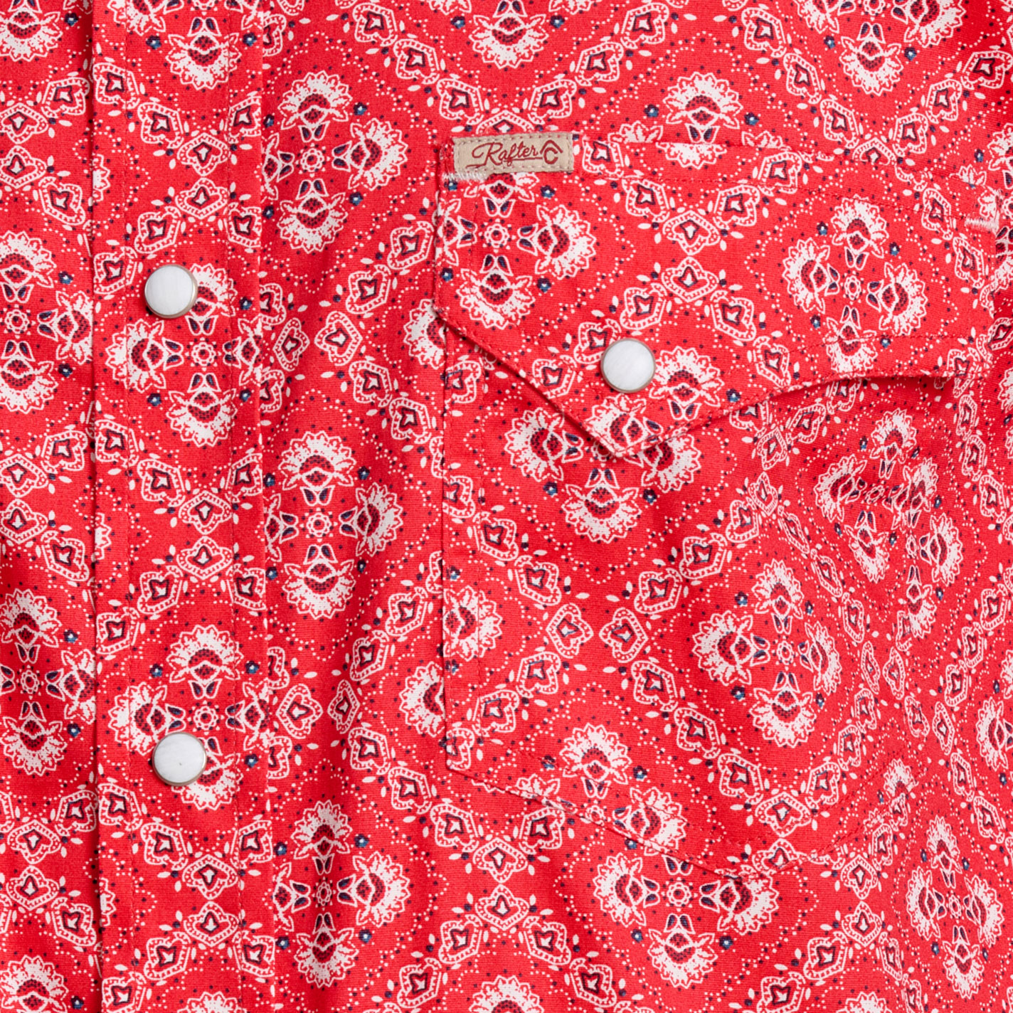 Rafter C Men's ProFlex45 Red Bright Bandana Western Shirt - Image 1