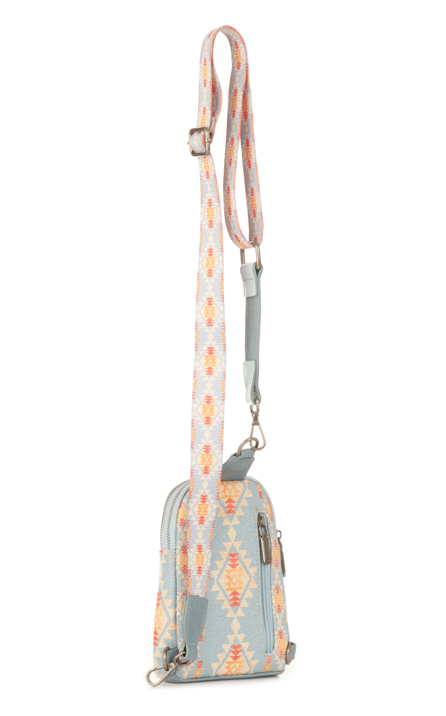 Wrangler Cornflower Blue & Colorful Aztec Sling Bag - Image 1