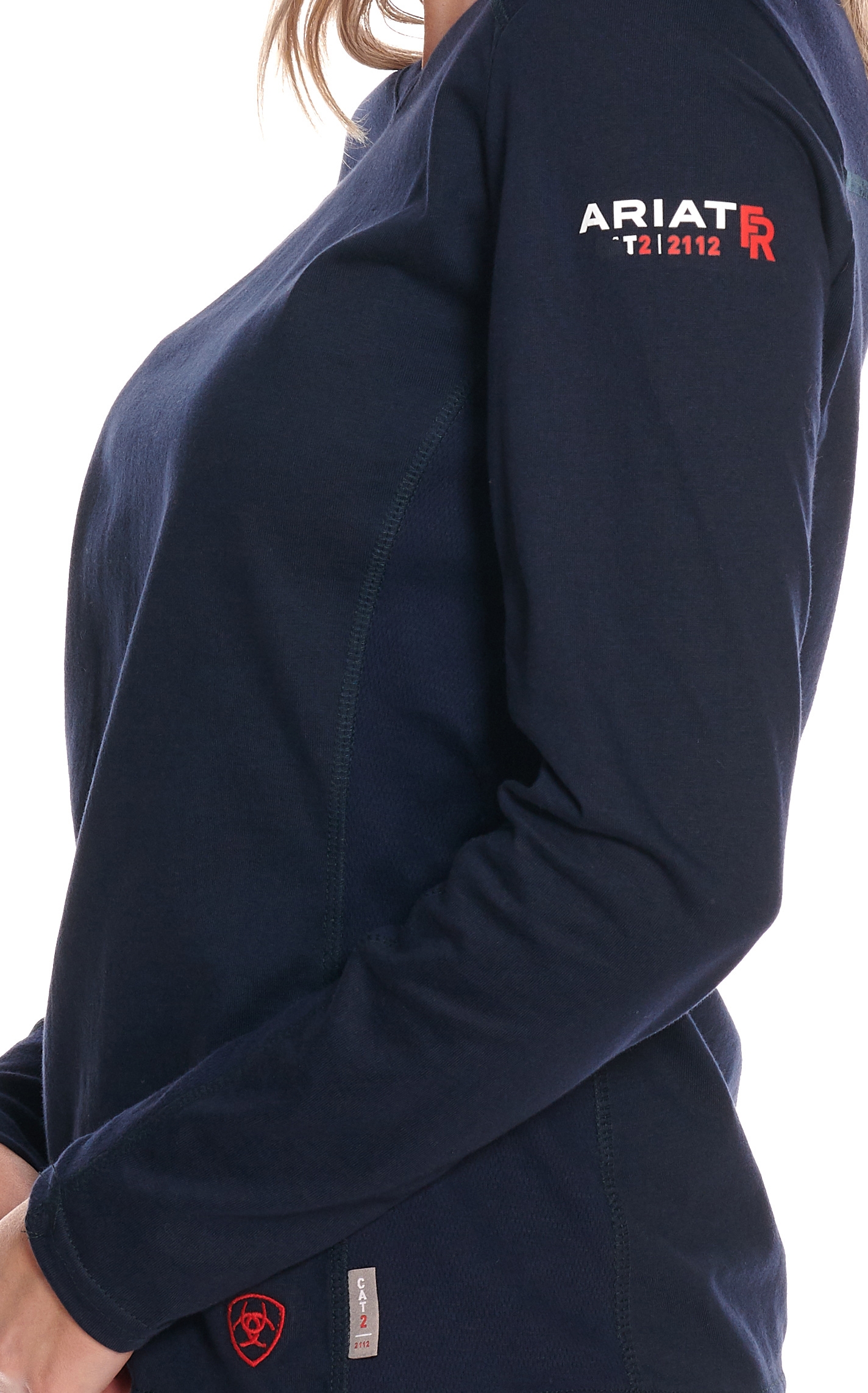 Ariat Women's Navy AC Long Sleeve FR Work Shirt - Image 1