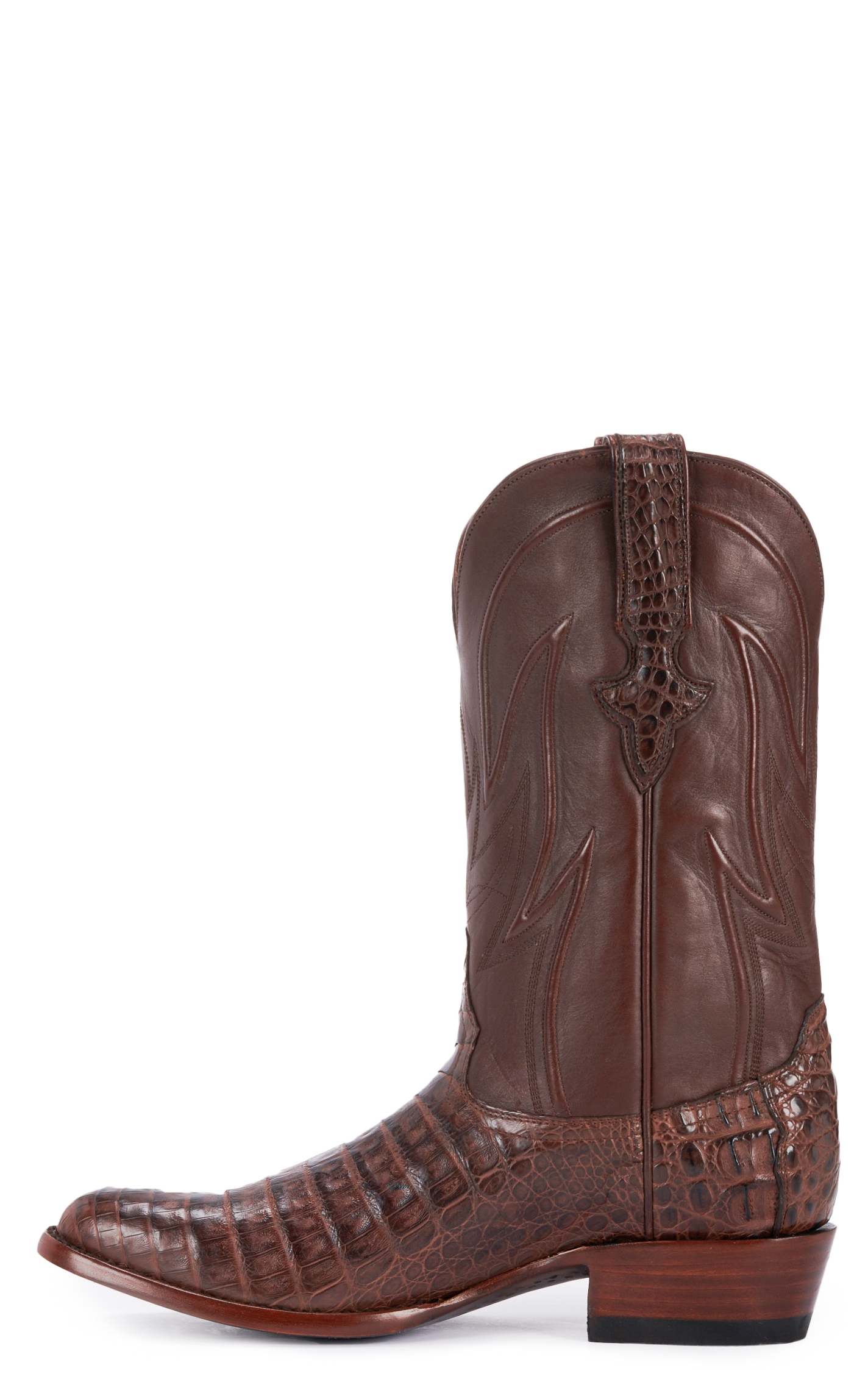 JRC & Sons Men's Weldon Caiman Belly Round Toe Exotic Cowboy Boot in Cigar - Image 1