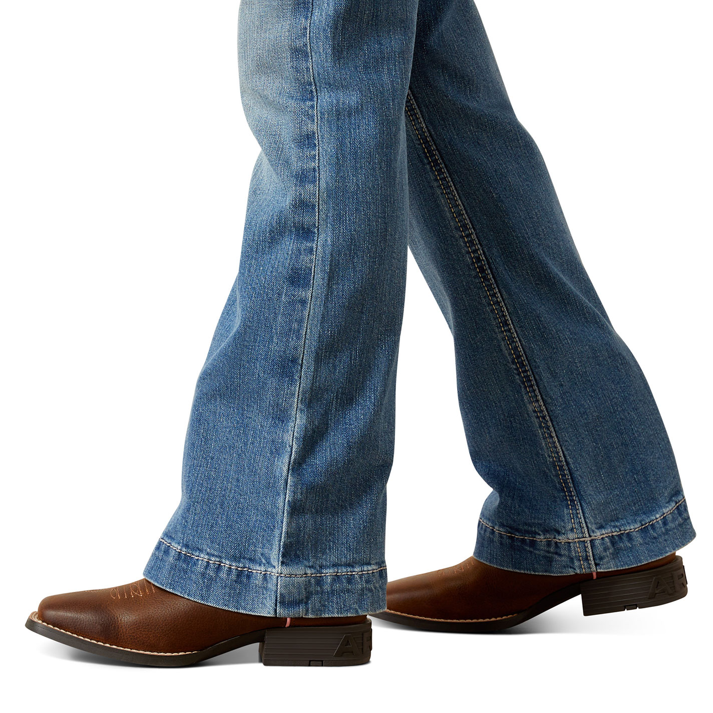 Ariat Girl's Rosalie Medium Wash Trouser Leg Jeans - Image 1