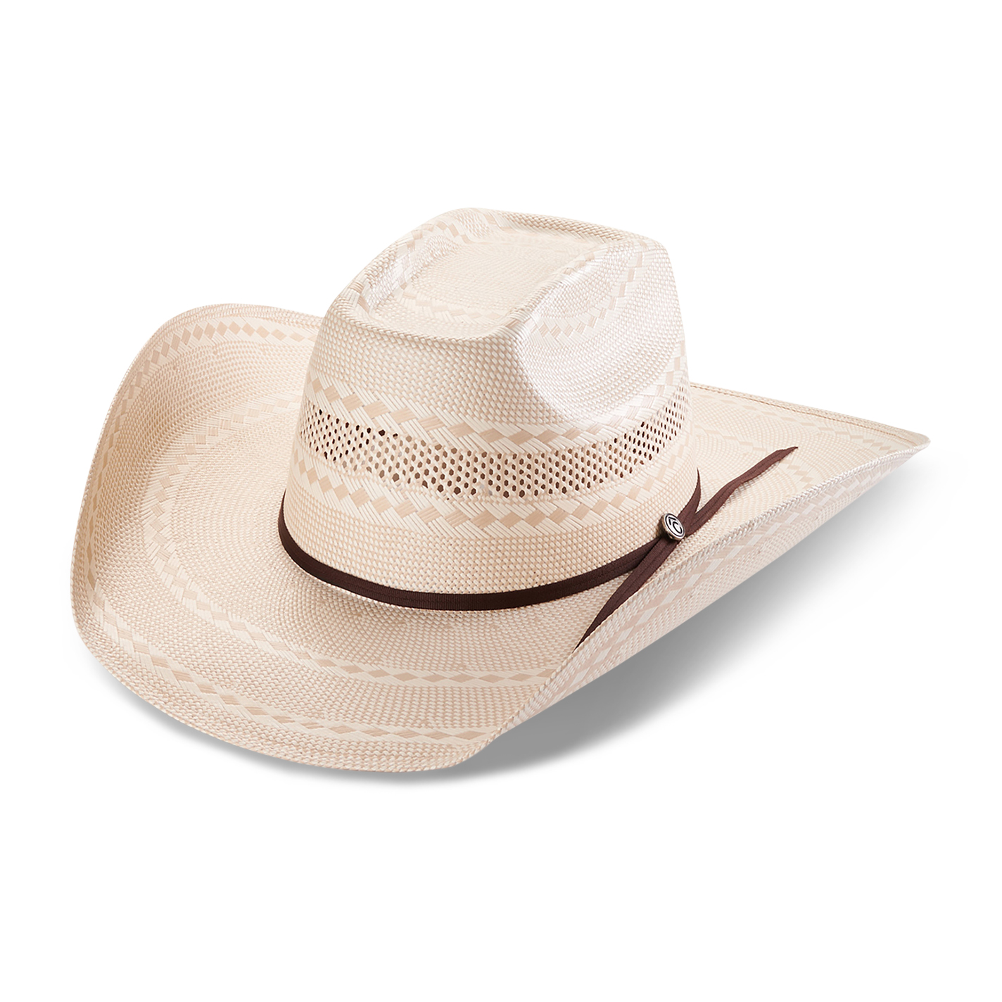 Rafter C Shantung Ivory and Tan Brick Crown Cowboy Hat - Image 1