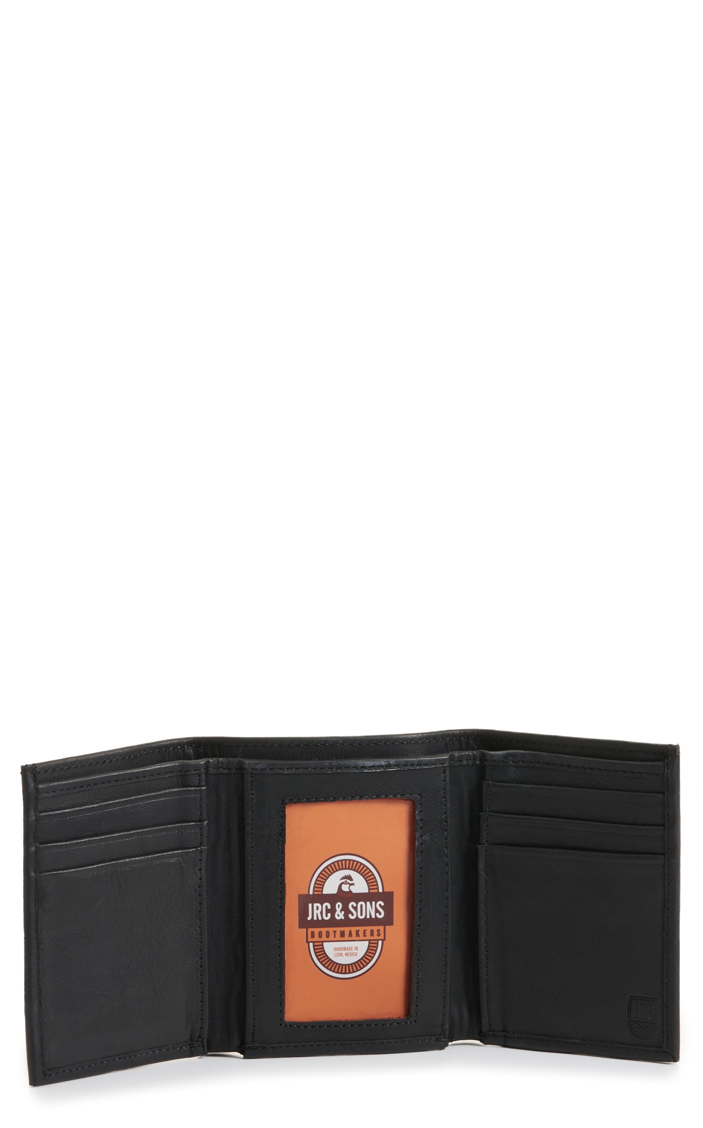 JRC & Sons Men's Black Ranch Hand Leather Trifold Wallet - Image 1