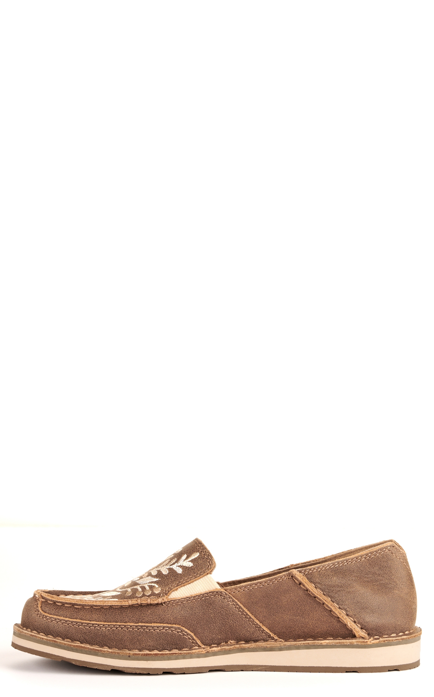 Ariat Ladies Cruiser Brown Bomber Embroidered Moc Toe Casual Shoes - Image 1