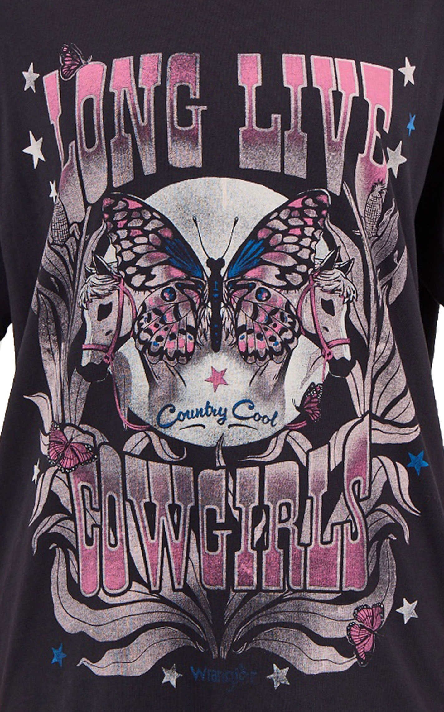 Wrangler X Lainey Wilson Women's Black Long Live Cowgirls T-Shirt - Image 1