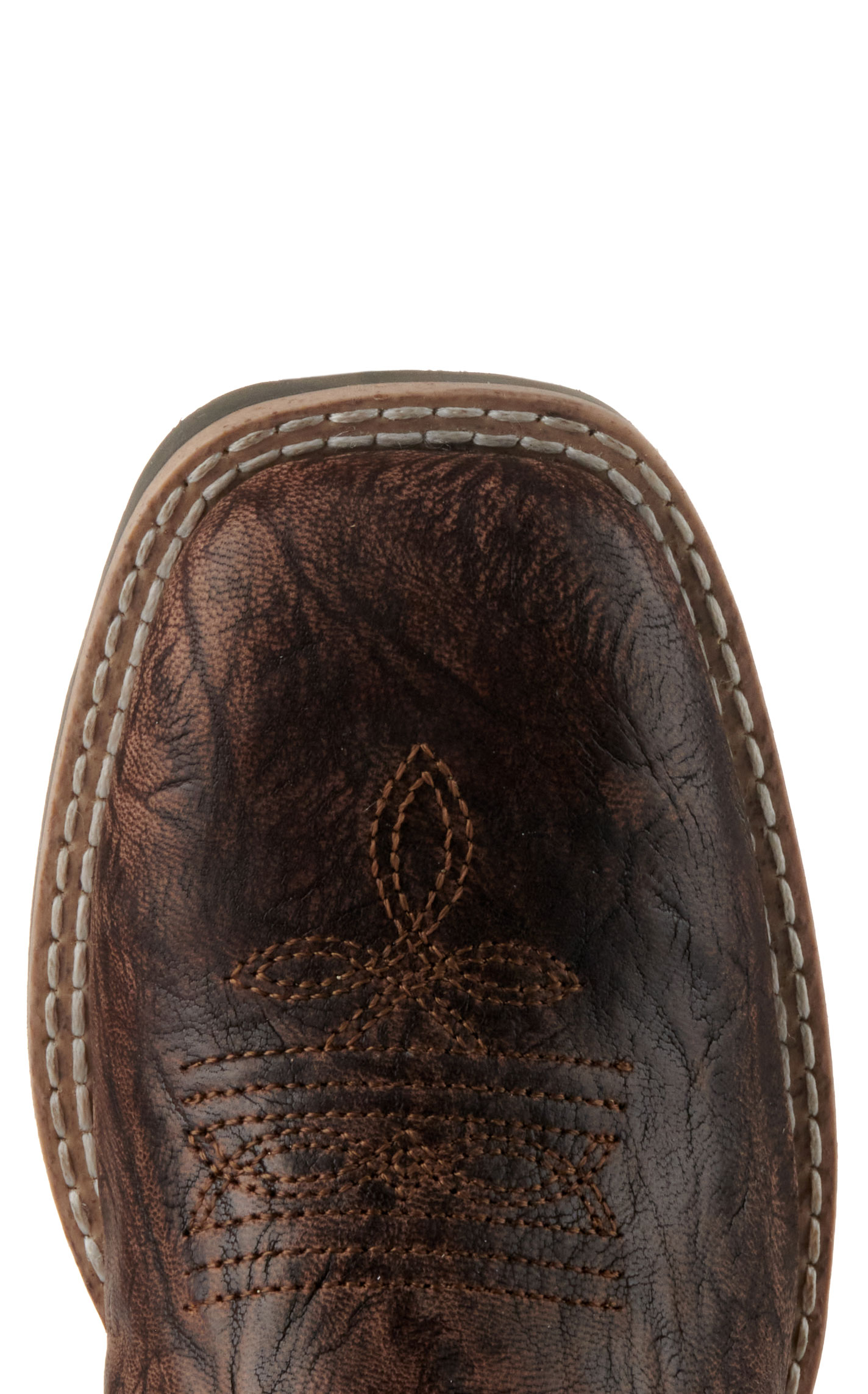 Smoky Mountain Youth Antique Brown Exotic Print and Black Wide Square Toe Cowboy Boots - Image 1