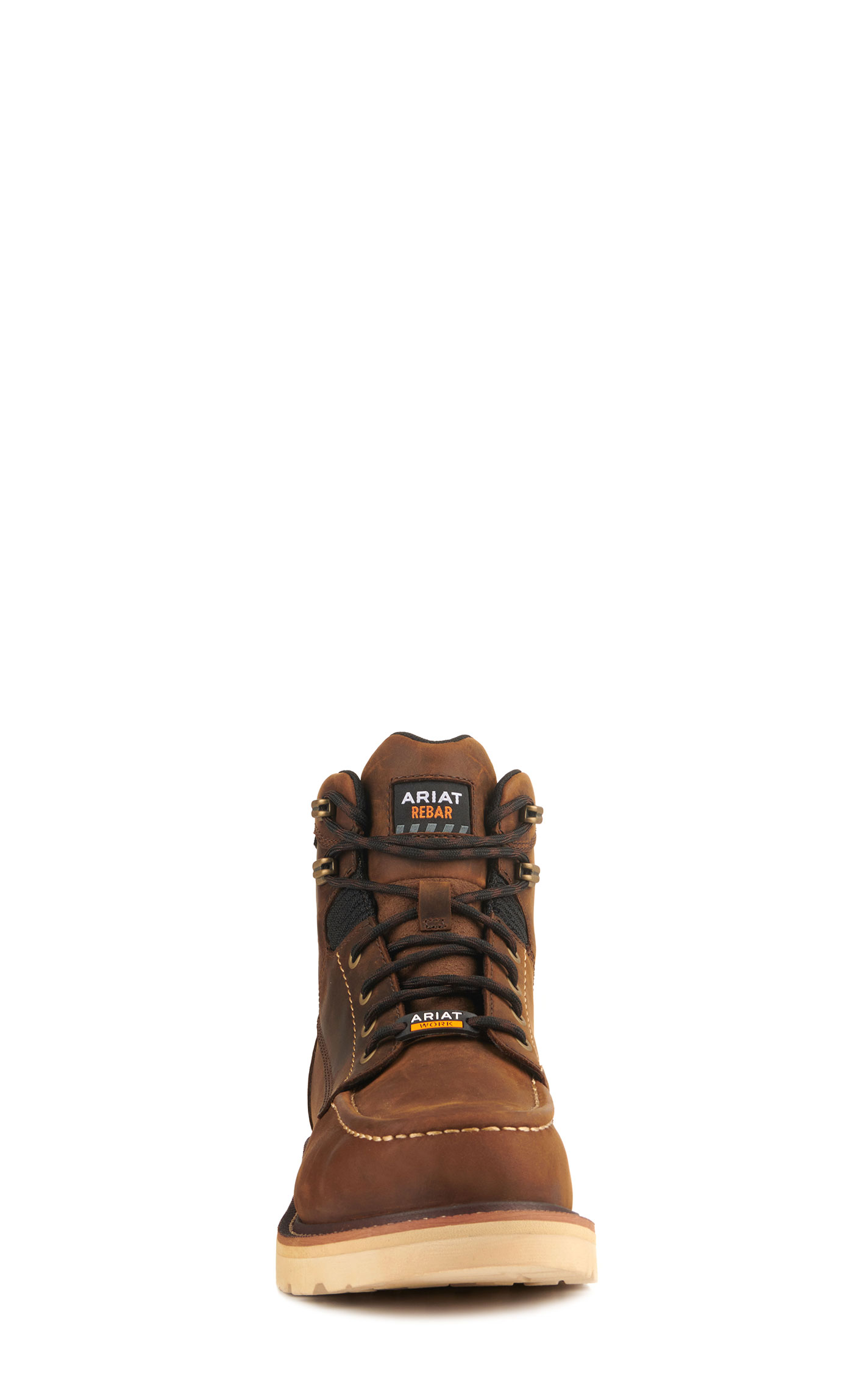 Ariat Men's Rebar Lift Distressed Brown H20 SmartLite Round Composite Toe Lace Up Work Boots - Image 1