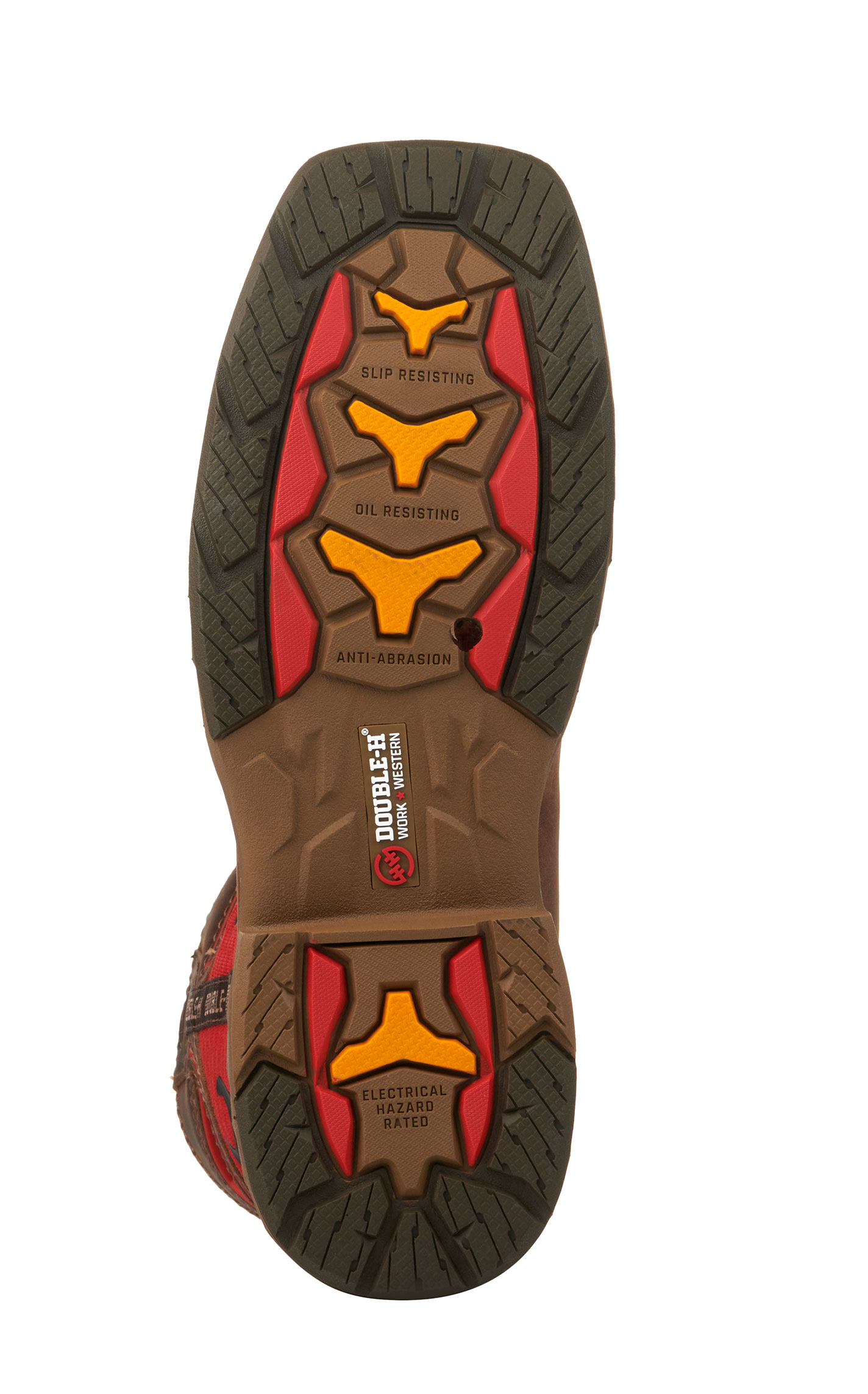 Double H Men's Brown and Red Waterproof Square Composite Toe Work Boots - Image 1