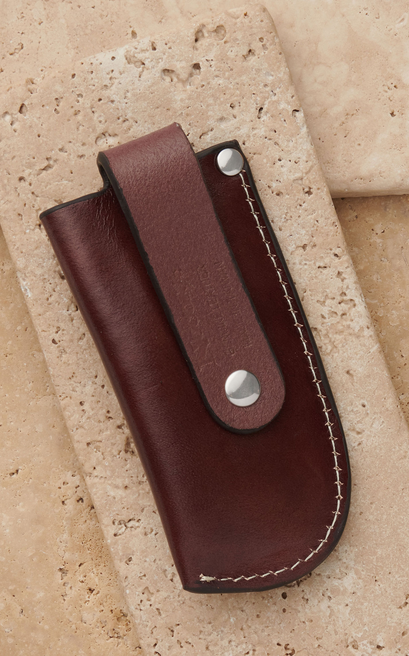 Nocona Brown Floral Tooled Leather and Black Inlay Knife Sheath - Image 1