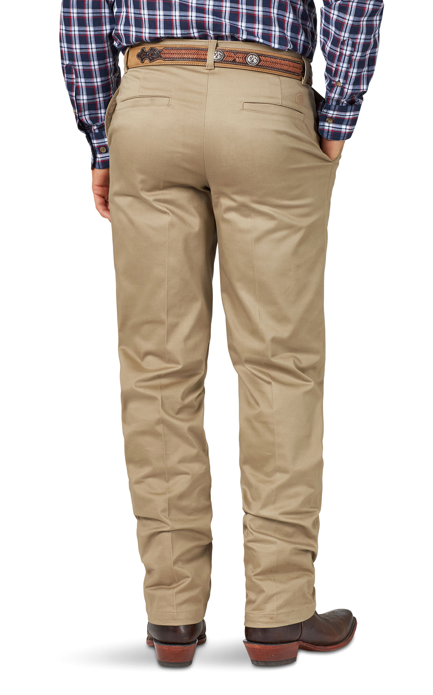 Wrangler Men's Khaki Flat Front Relaxed Fit Wrinkle Resistant Casual Pants - Image 1