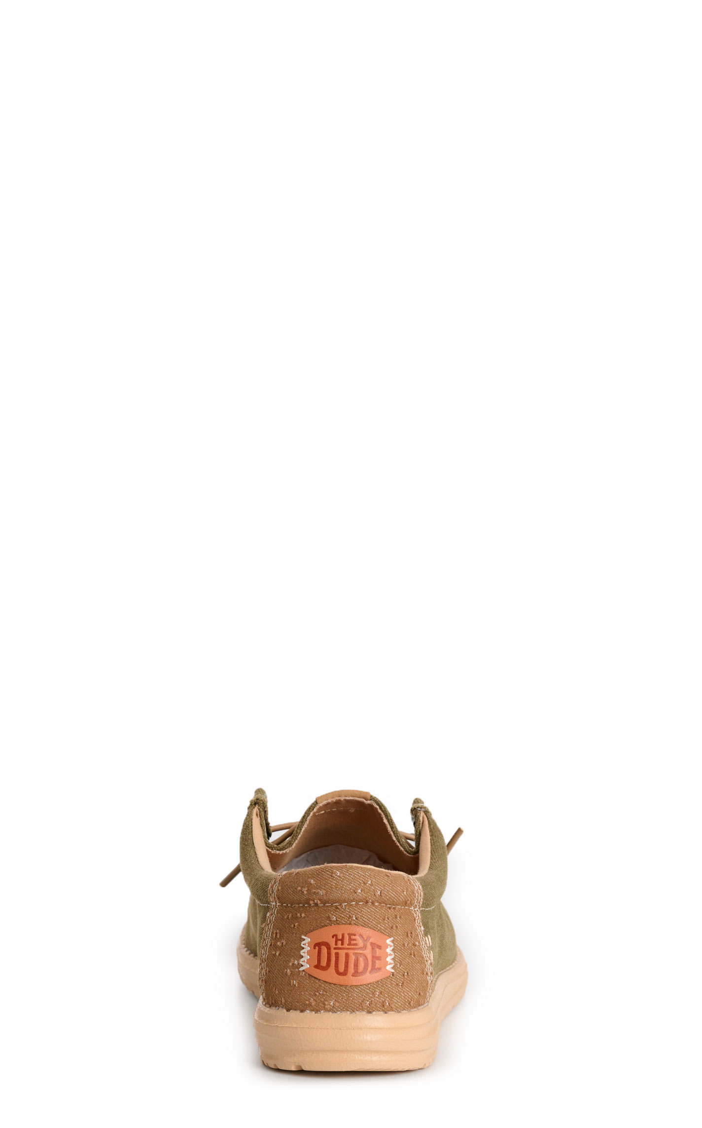 Hey Dude Men’s Wally Dusty Green & Tan Lace Up Moc Toe Casual Shoes - Image 1