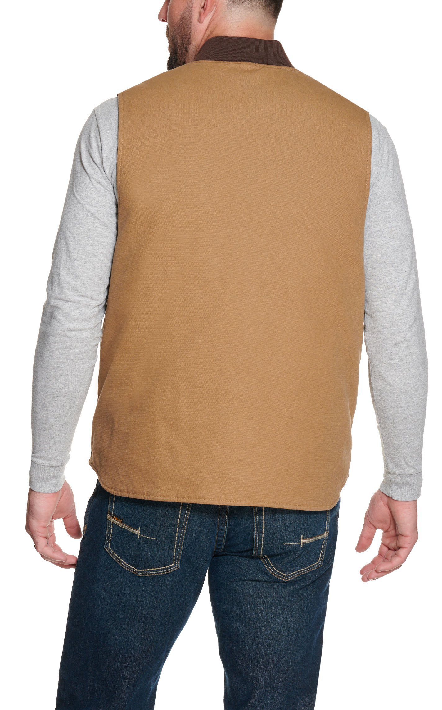 Cowboy Workwear Men's Tan Washed Canvas Vest - Image 1