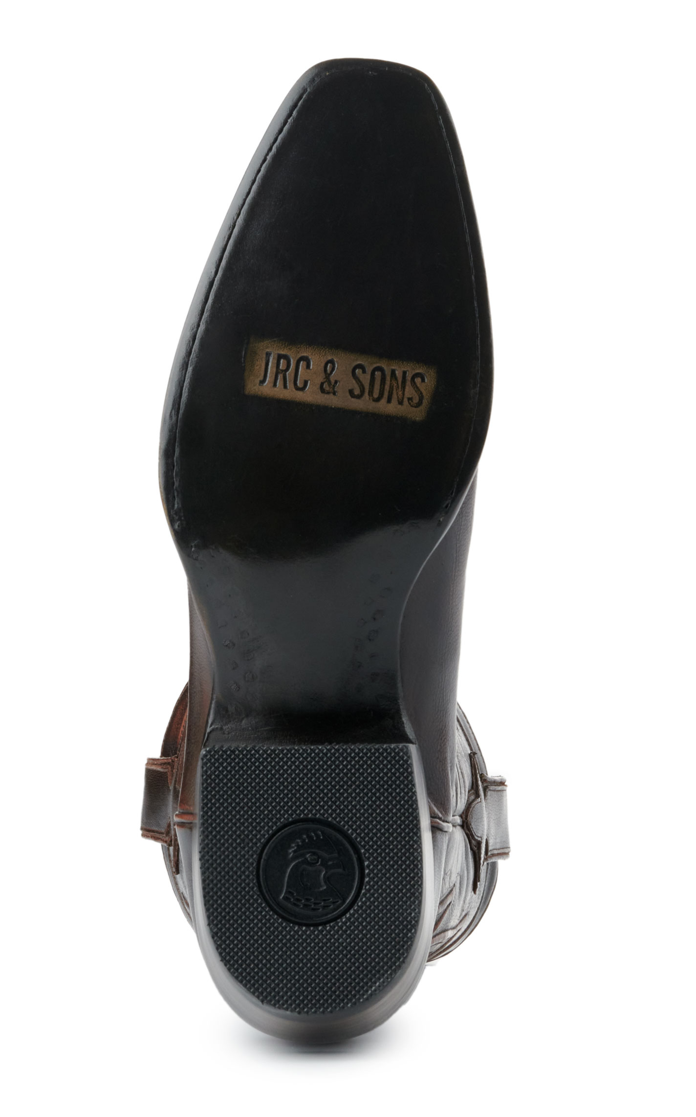 JRC & Sons Men's Wyatt Brush Off Goat Punchy Square Toe Cowboy Boot in Chocolate - Image 1