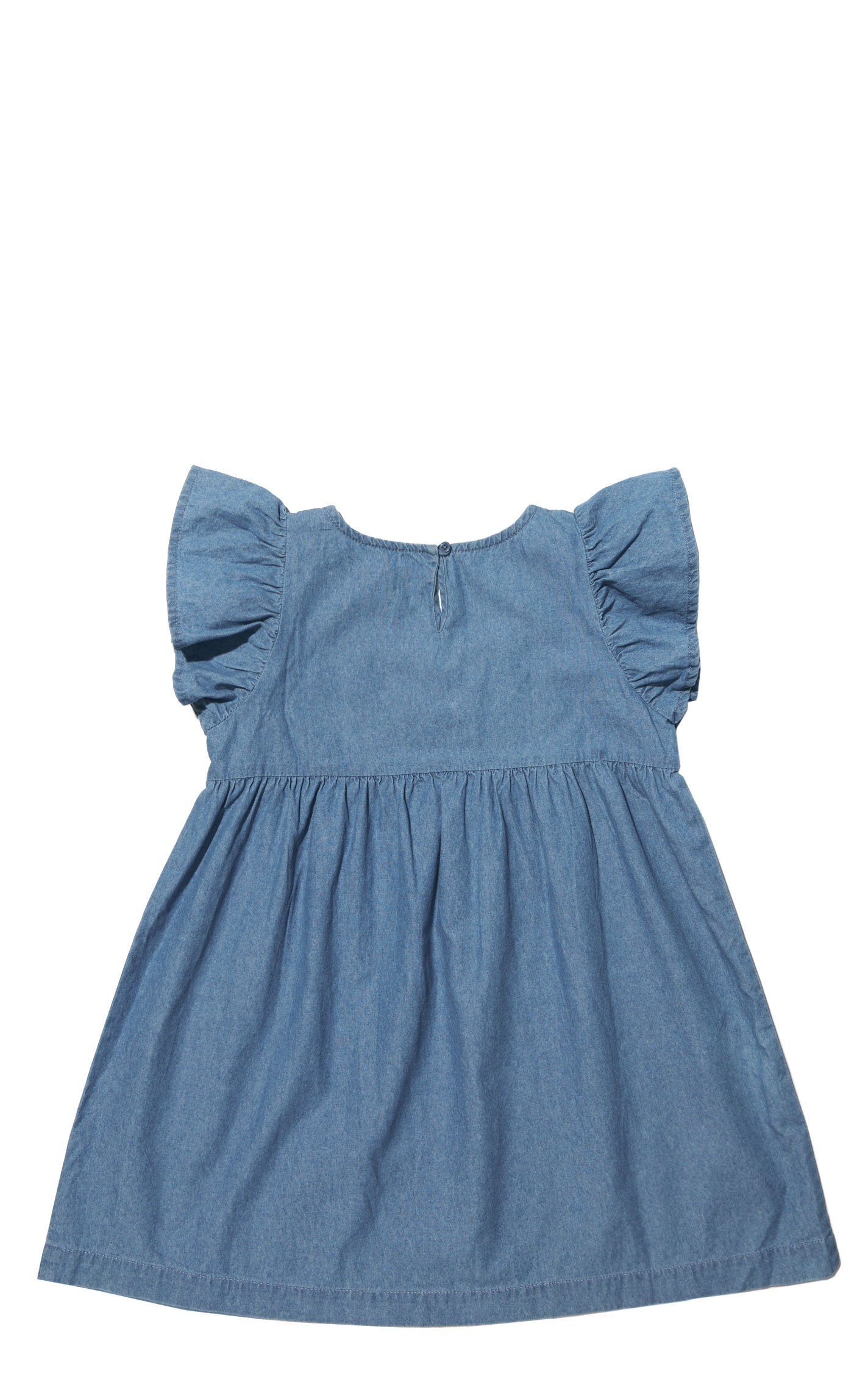 Rockin C Girl's Black Floral Embroidered Chambray Dress - Image 1