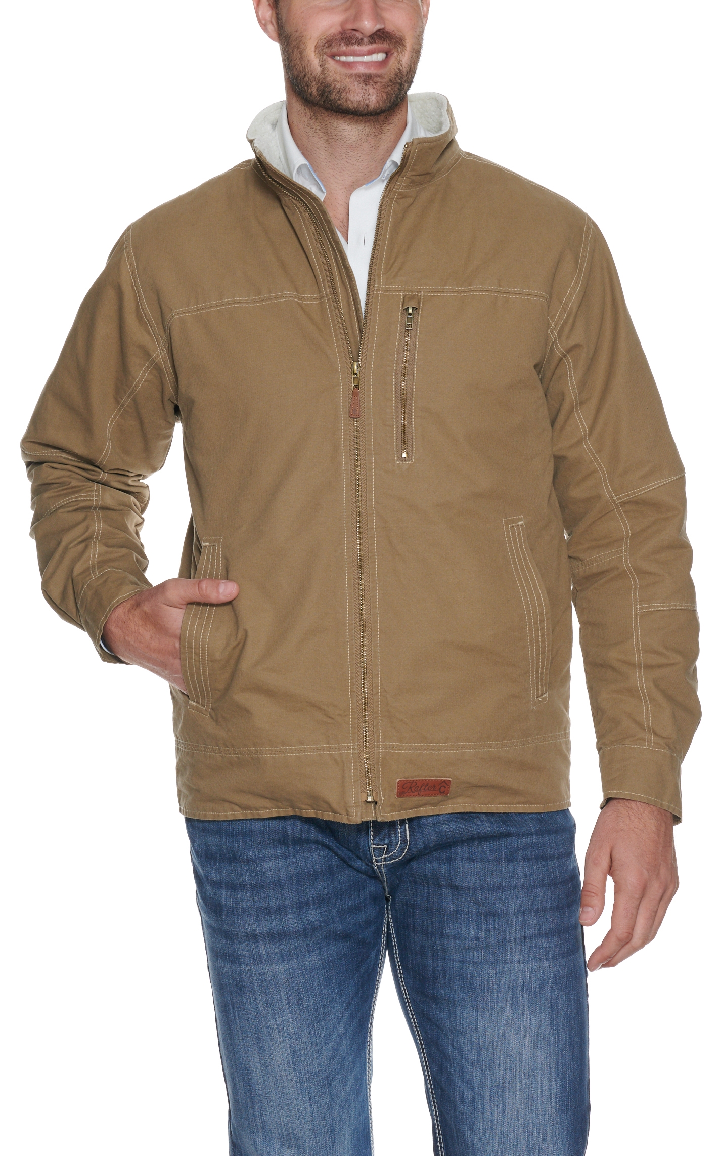 Rafter C Men's Khaki Light Canvas Jacket - Image 1