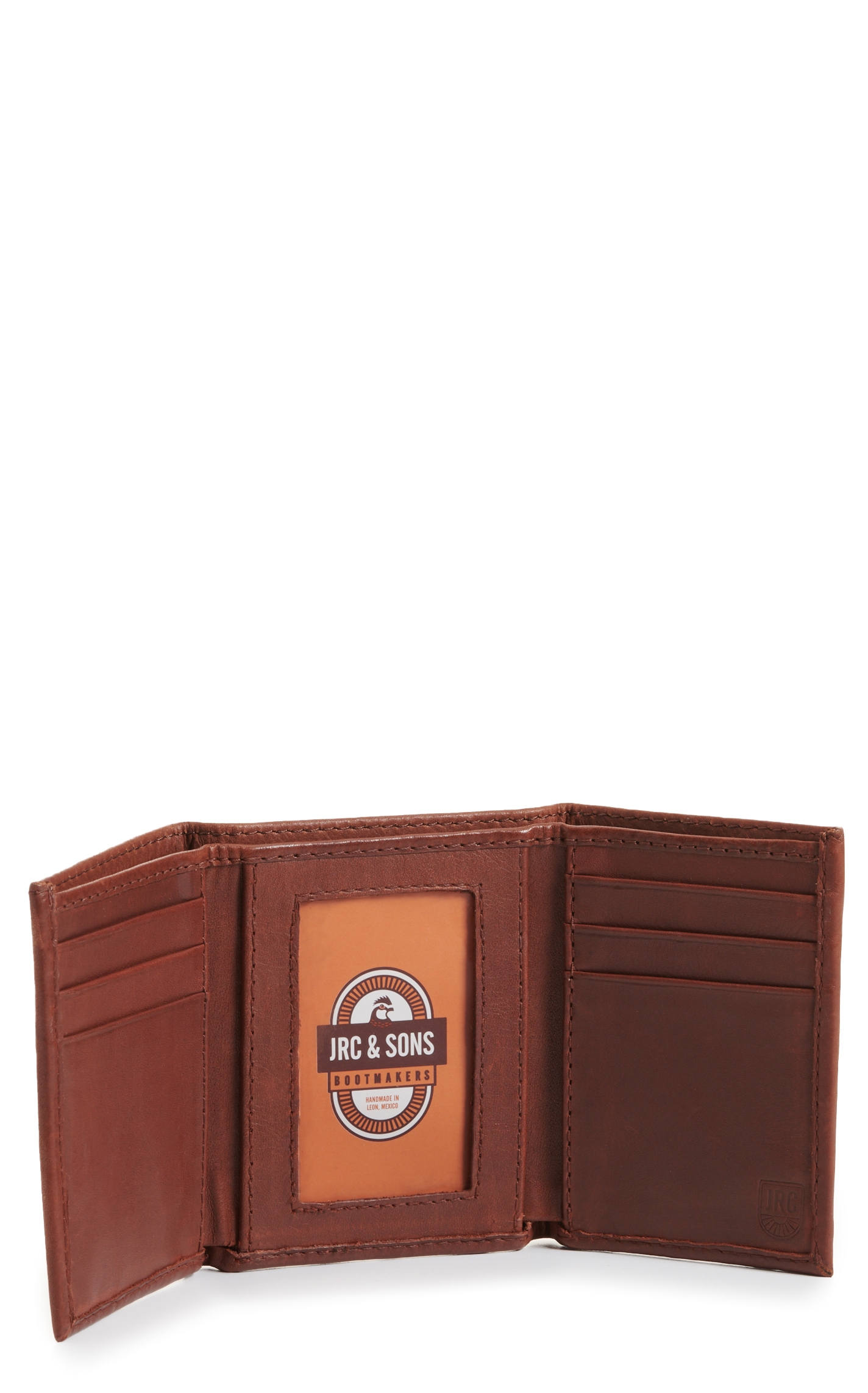 JRC & Sons Men's Tan Ranch Hand Leather Trifold Wallet - Image 1
